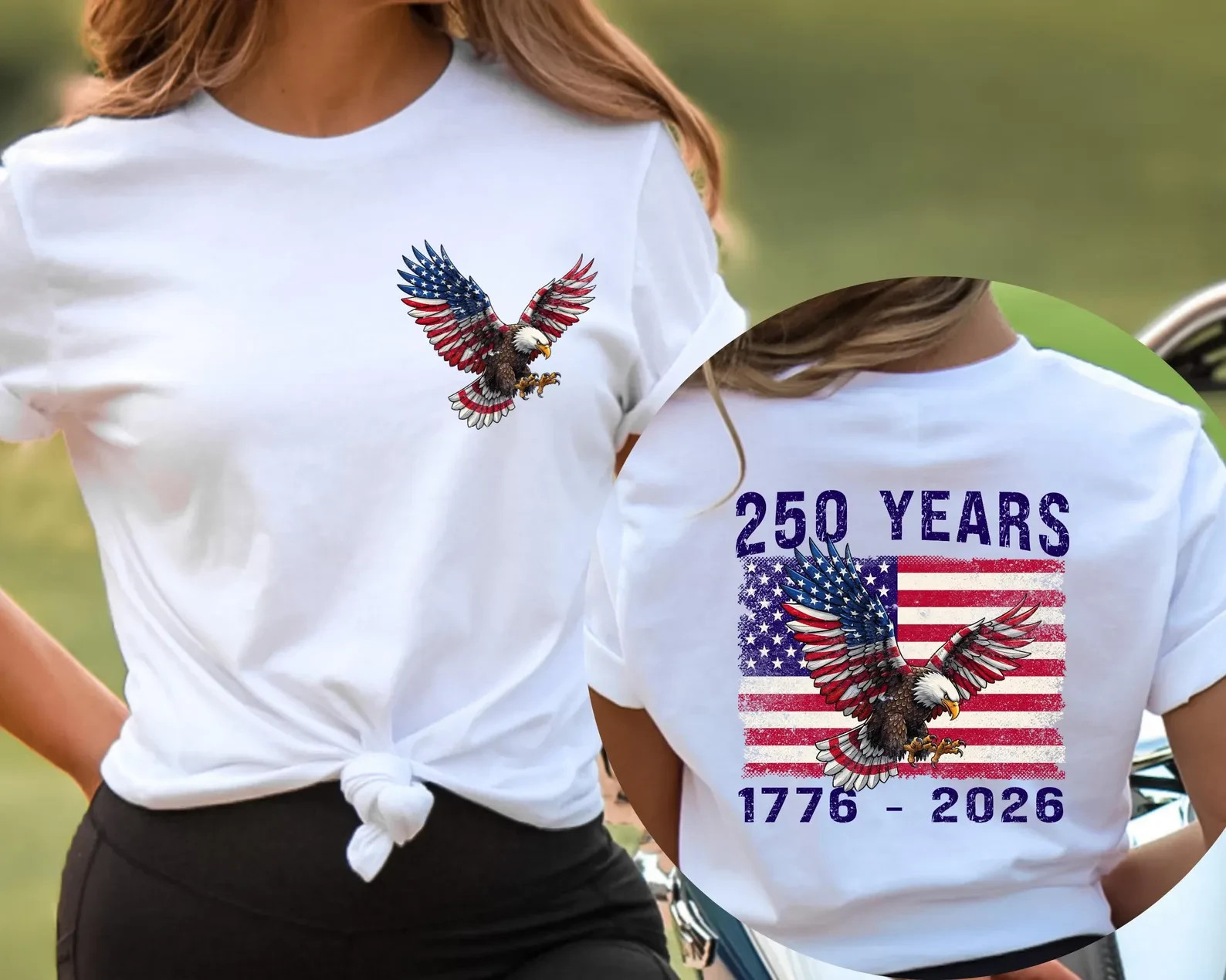 250 Years of Freedom Shirt, Patriotic Eagle USA Flag Shirt, Independence Day