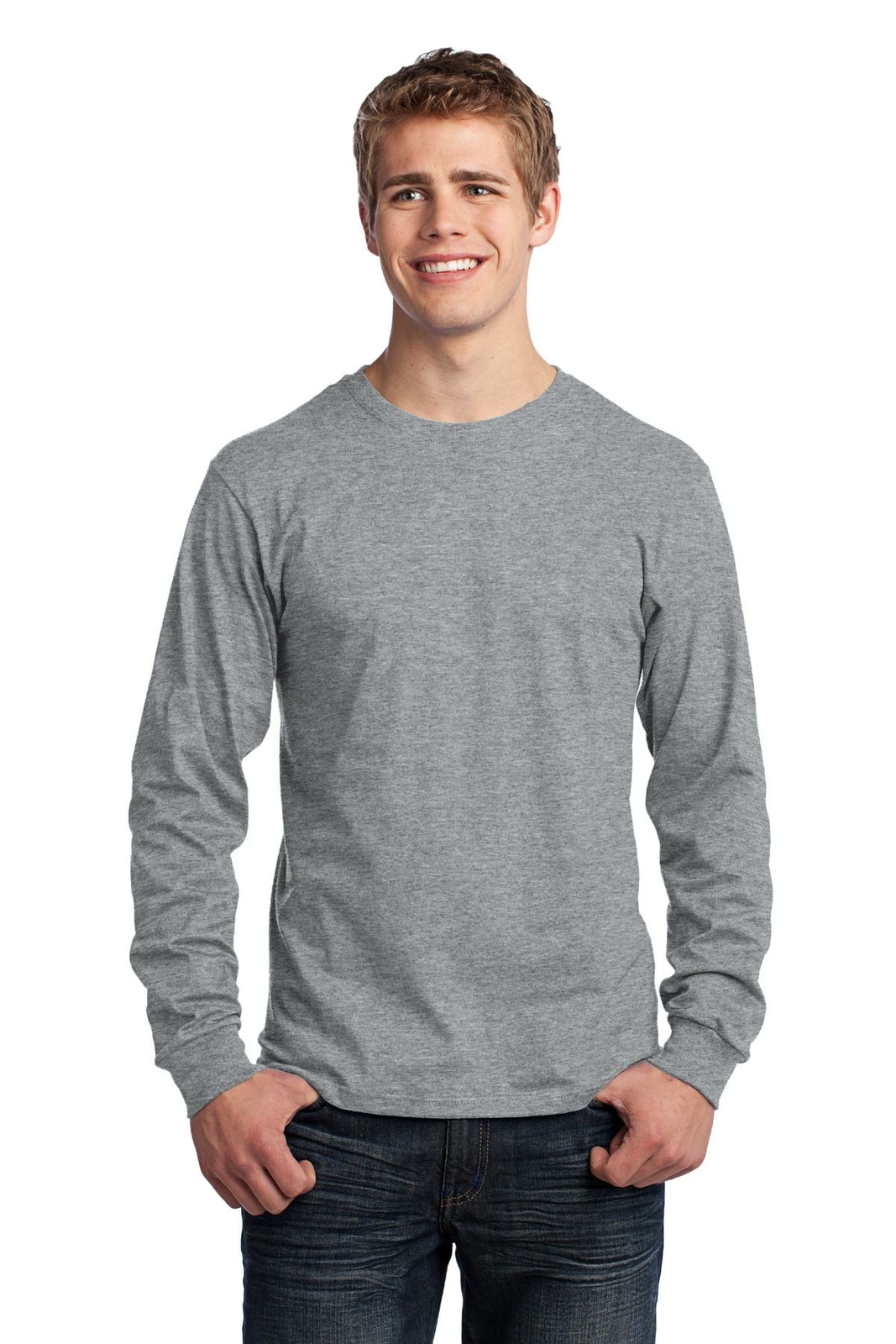 Port & Company PC54LS Mens Long Sleeve Core Cotton Crew Neck T-Shirt
