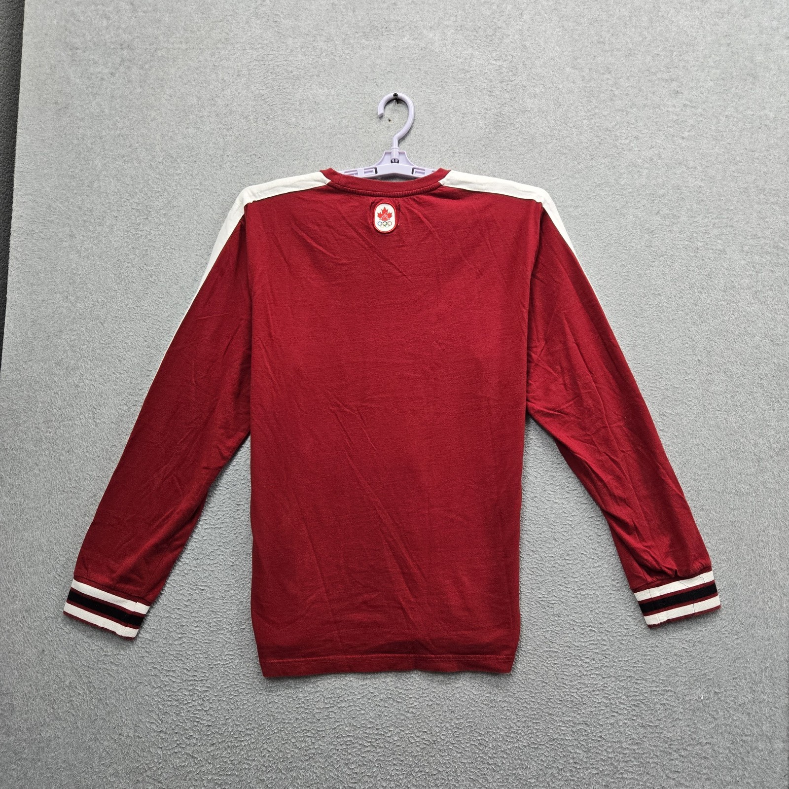 Olympics Men Shirt L/G Red Team Canada Maple Leaf Tee Logo Pullover