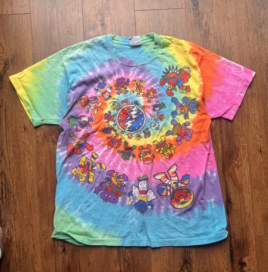 VTG 1996 Liquid Blue Grateful Dead International Dancing Bears Tie Dye Shirt XL