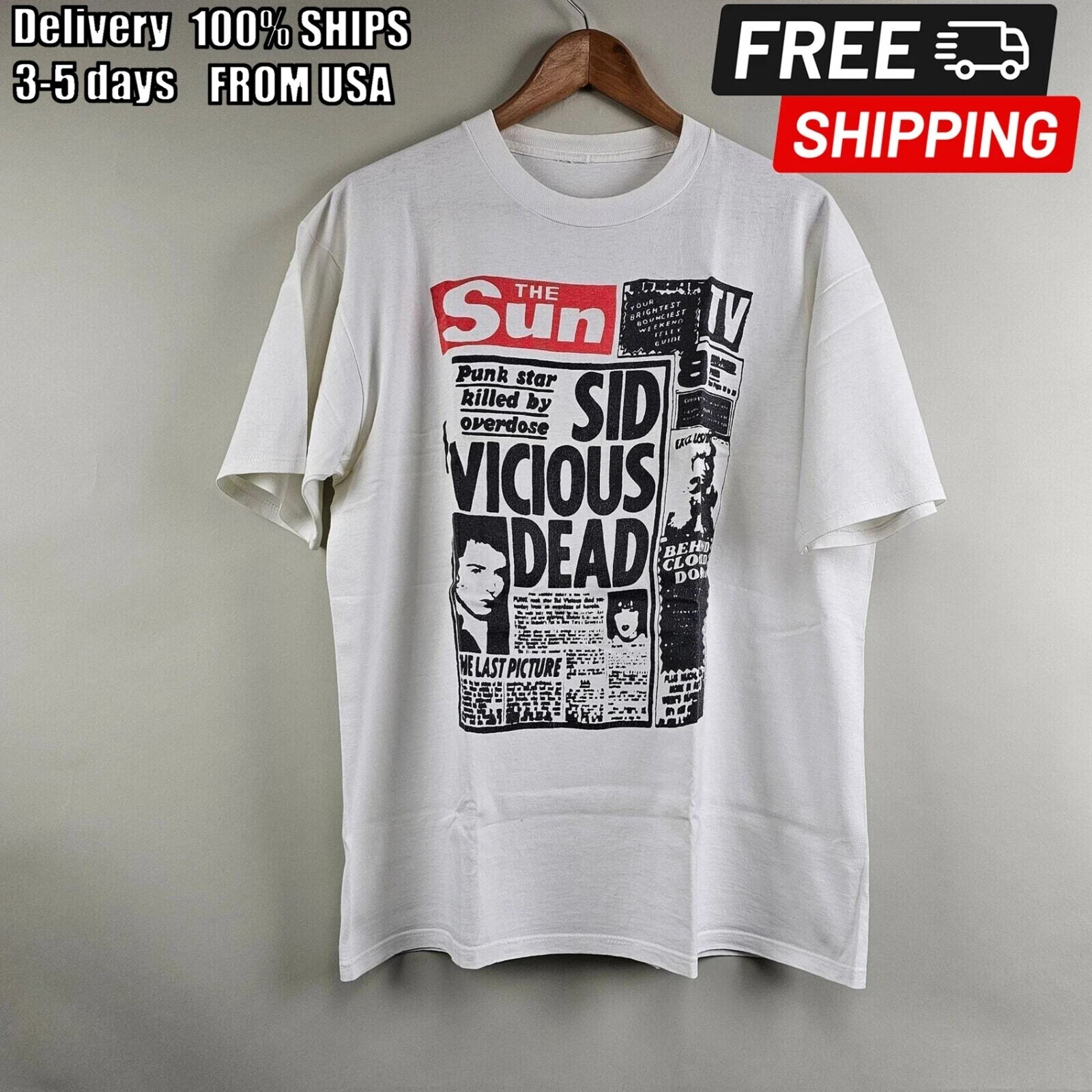 90s The Sex Pistols Sid Vicious Dead Vintage Punk Skinhead T shirt