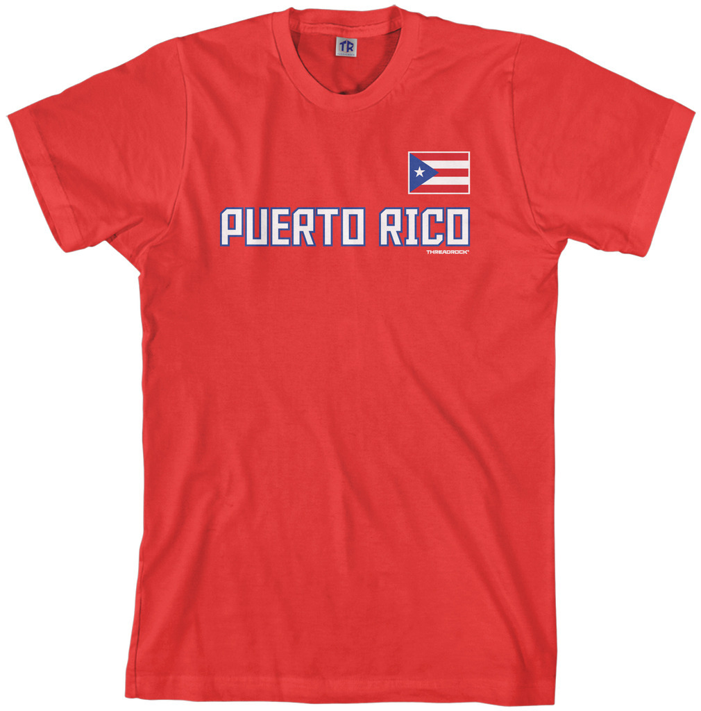 Threadrock Men’s Puerto Rico National Team T-shirt Flag Pride