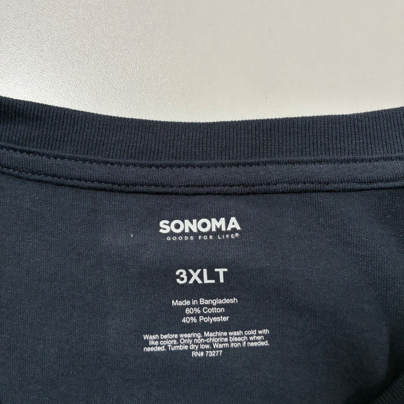 NEW Sonoma Long Sleeve Tee Mens 3XLT Tall Blue Supersoft Crewneck Cotton Blend
