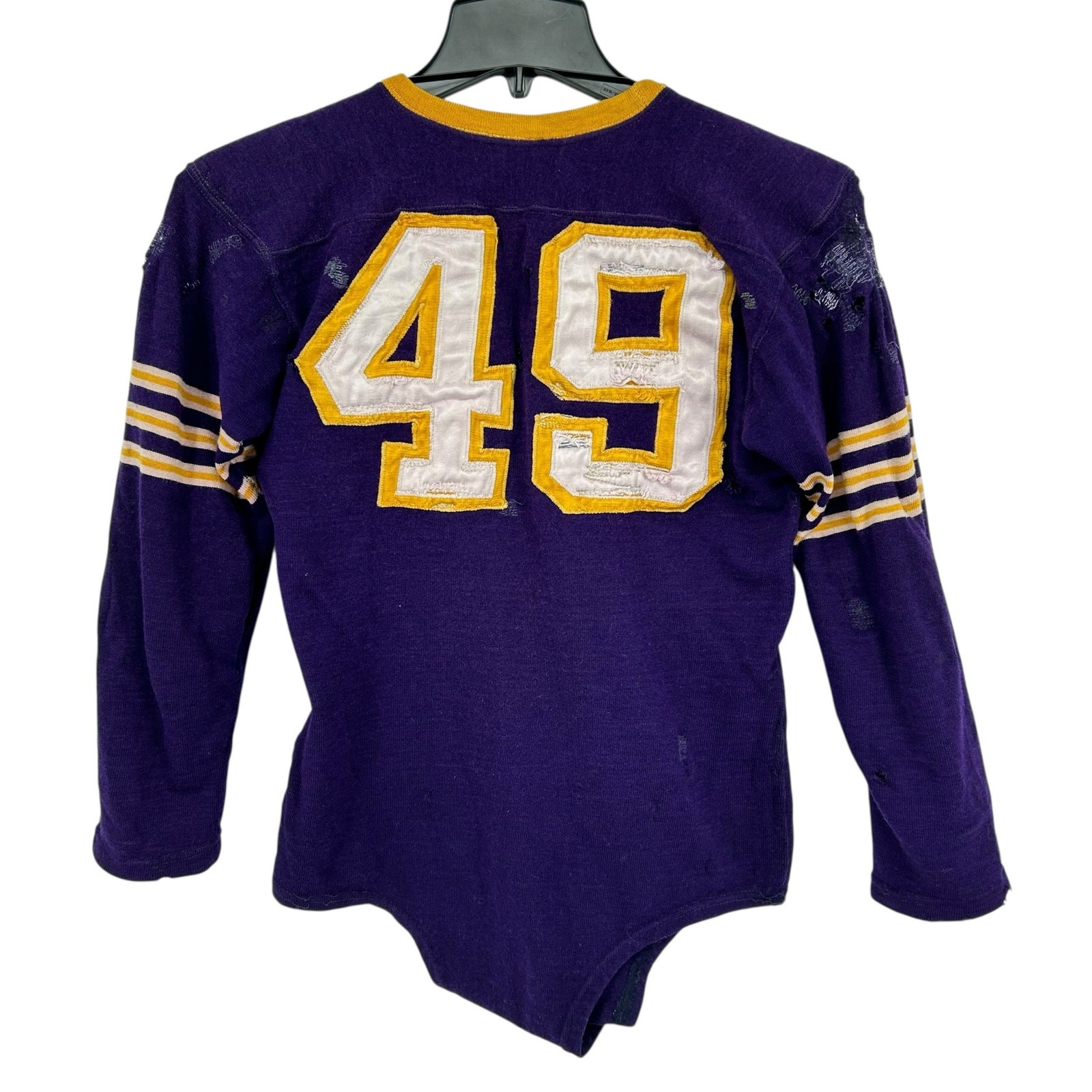 VTG 20s 30s Purple O’Shea Knitting Mills Wool Button Crotch Football Jersey 42