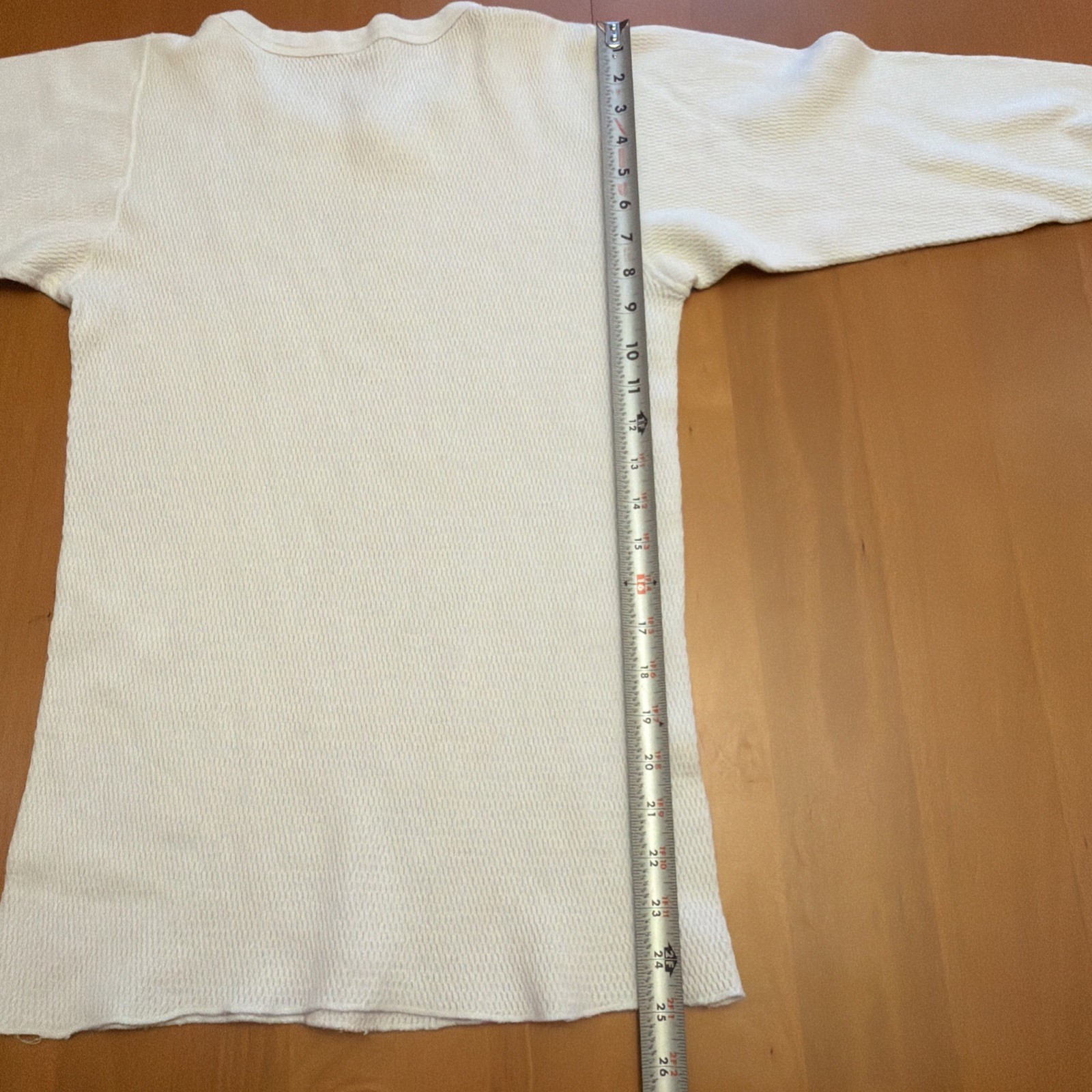 Vintage 70s JC Penny Waffle Knit Thermal Shirt M100% Combed Cotton Grunge *