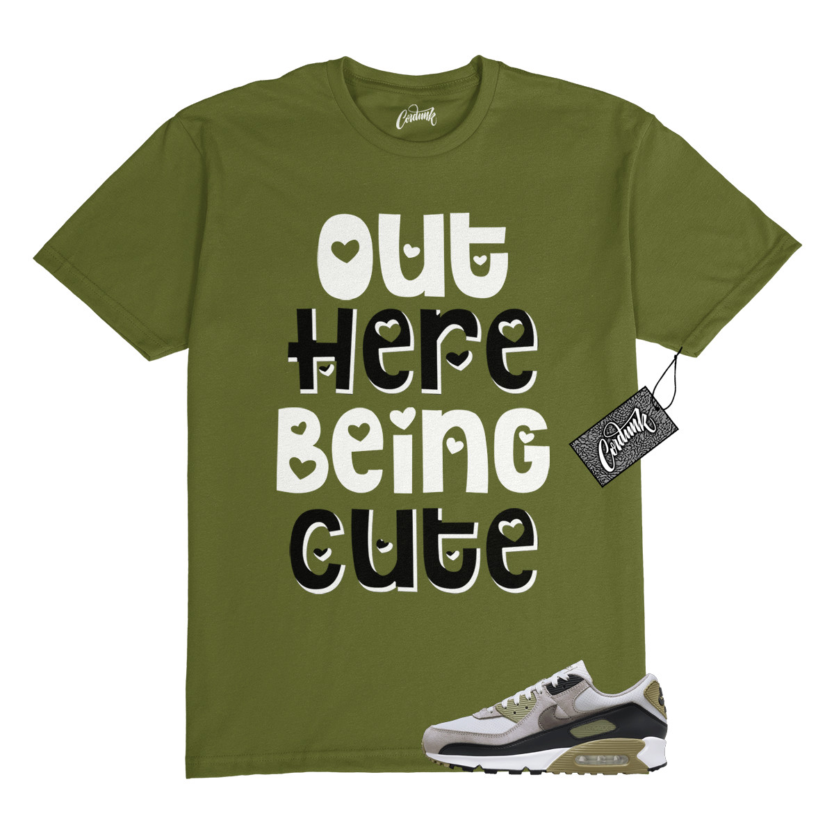Air Max 90 Light Bone Neutral Olive College Grey Stone T Shirt to Match OHBC