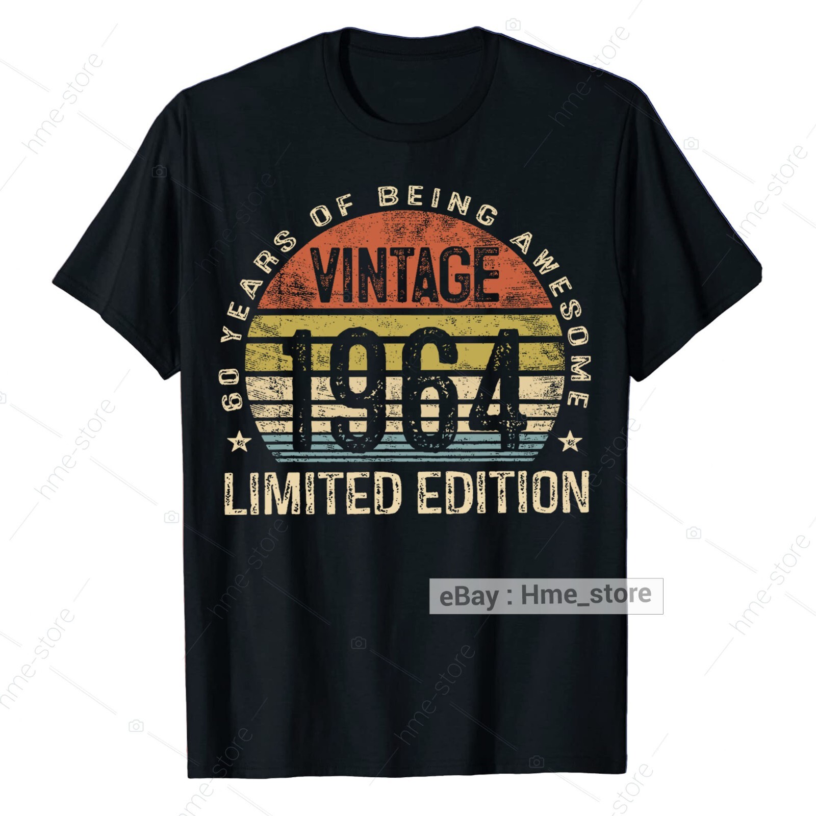 Vintage 1964 Birthday 60 Years Old Of Being Awesome T-Shirt 60th Bday Tee Gifts