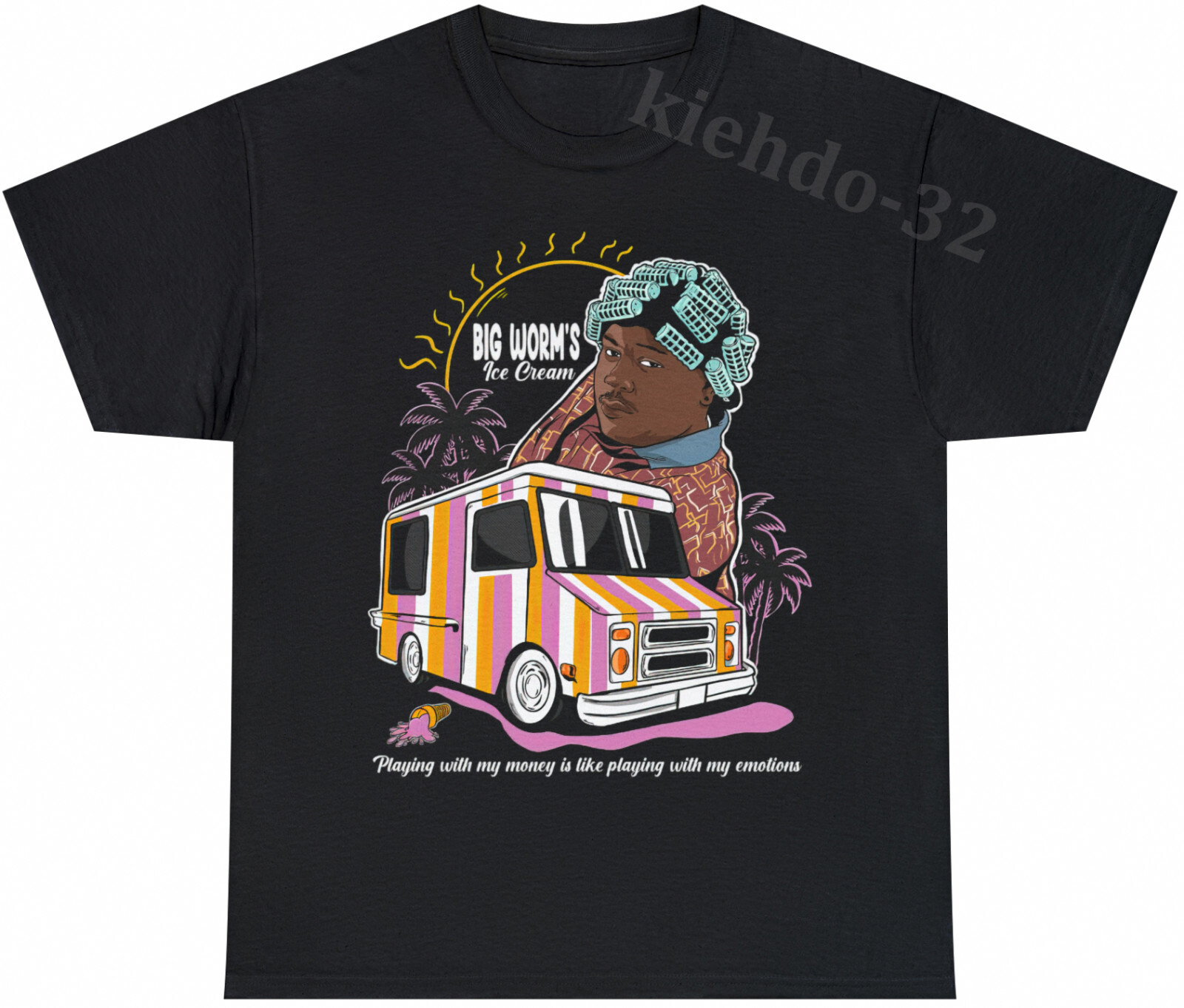 Friday 1995 Big Worm Ice Cream Funny Vintage Look S-5XL Tee Men Women Unisex