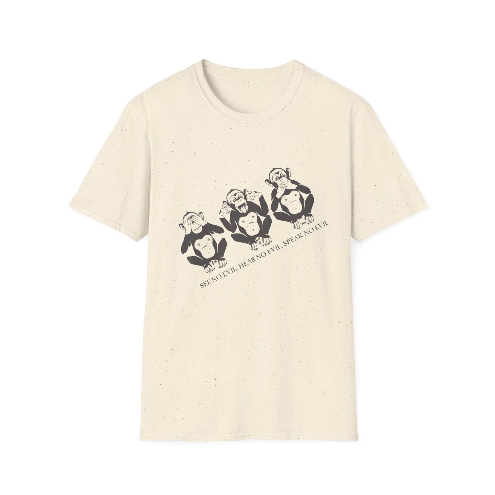 Three Wise Monkeys T-Shirt Funny Graphic Tee See No Evil Hear No Evil Unisex