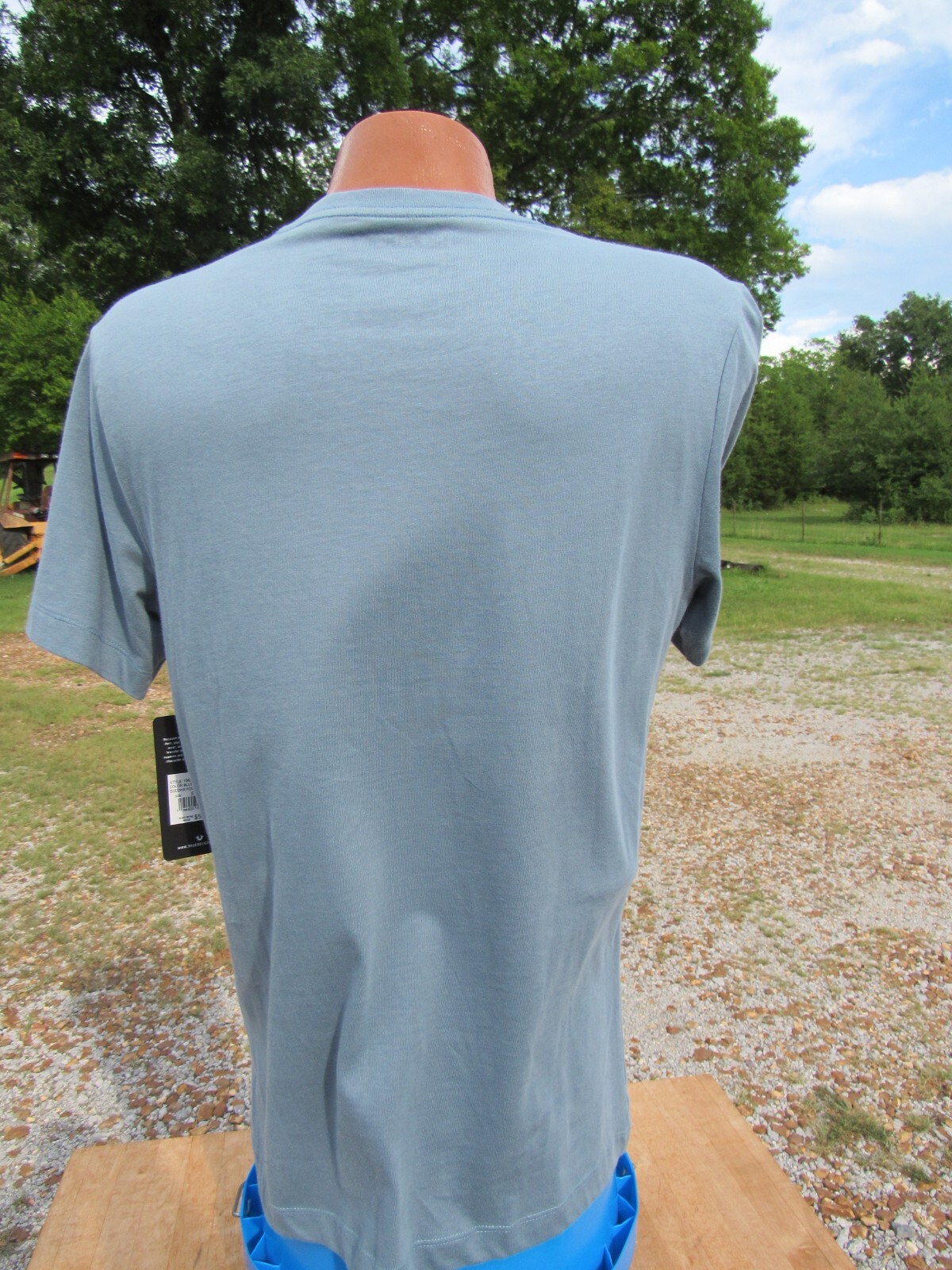 True Religion NWT Men’s Small Teal Gray Crew Neck Graphic T-Shirt Buddha New