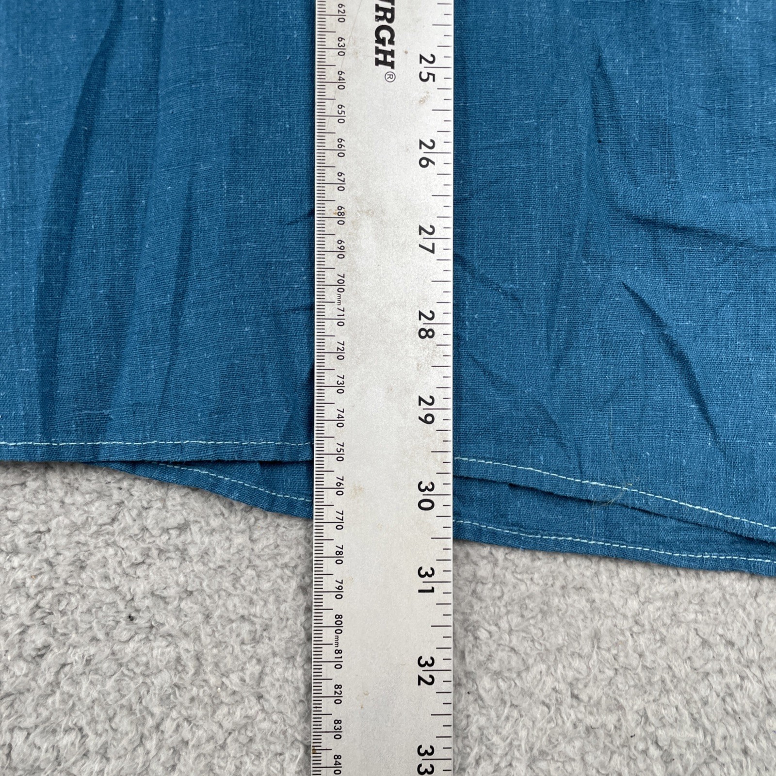 Traditional Indian Bohemian Relaxed Fit Shirt Dark Teal Blue L/XL Thin Knit