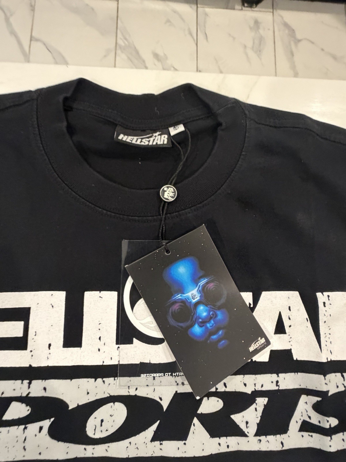 Hellstar Sports Men’s Black Long Sleeve Crew Neck Graphic Logo Tee Size S