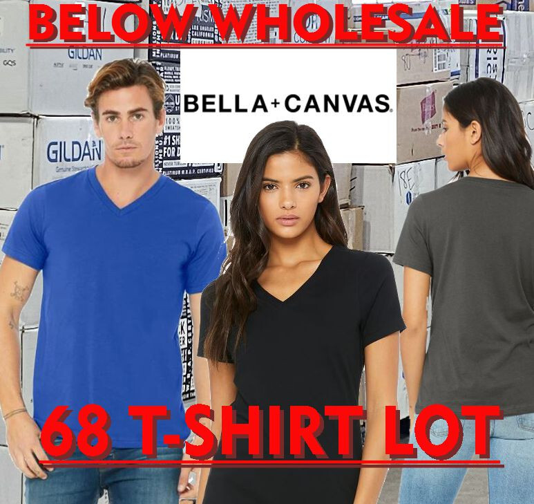Below WHOLESALE Blank 68 Women’s Vee T-Shirt Assorted BELLE+CANVAS 6405 3005