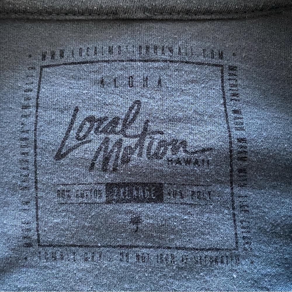 LOCAL MOTION “Locals First” Hawaiian Islands Slate Blue Tee Shirt Men 2XL XXL