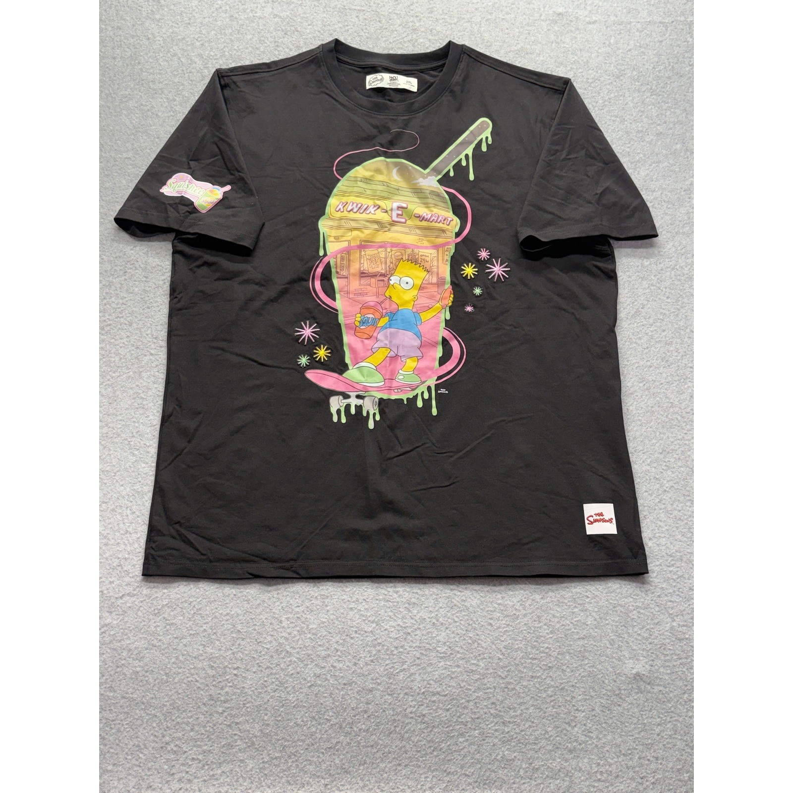 The Simpsons Bart Kwik-E-Mart Squishee Graphic T-Shirt Black Mens 2XL