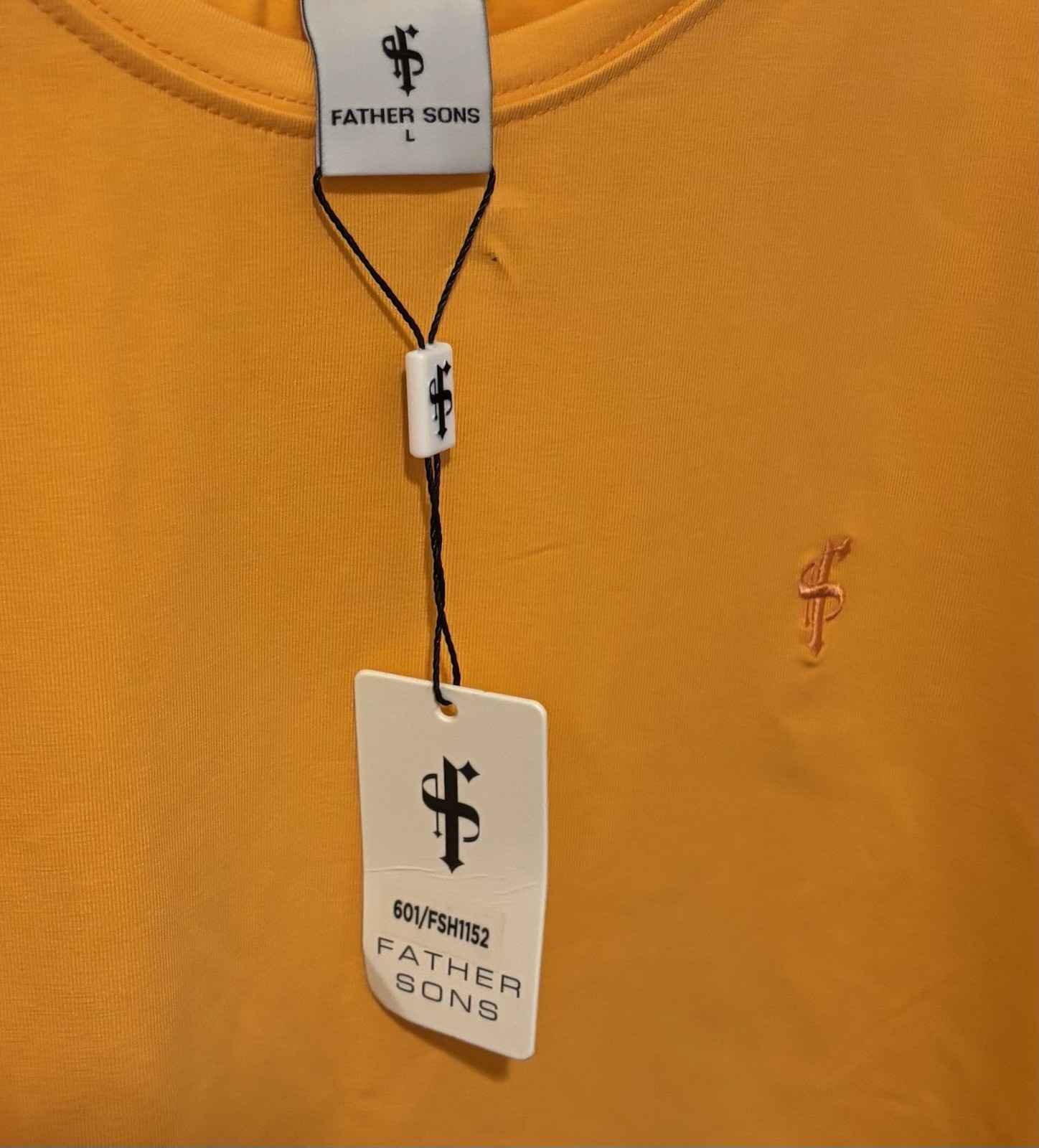 Father Sons Classic Orange Curved Hem Crew Lg T-Shirt New With Tags