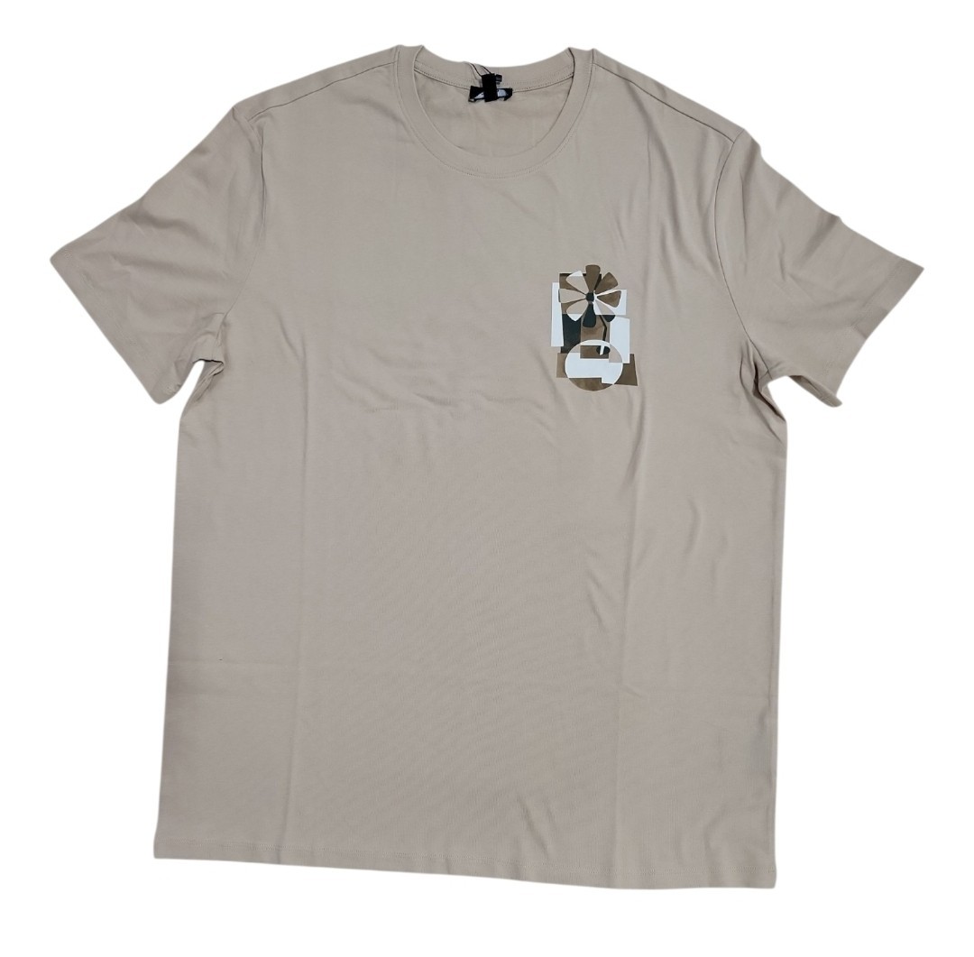 Express Short Sleeve Soft Comfortable Crew Neck Graphic Tee Medium Khaki