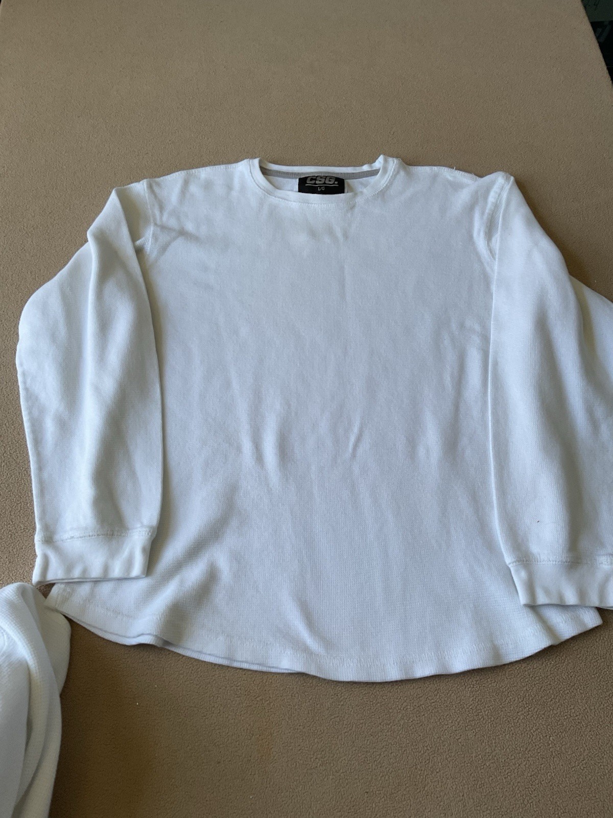 CSG Thermal Shirts Lot Of 2 Sz. L Waffle Knit Long Sleeves F1.28