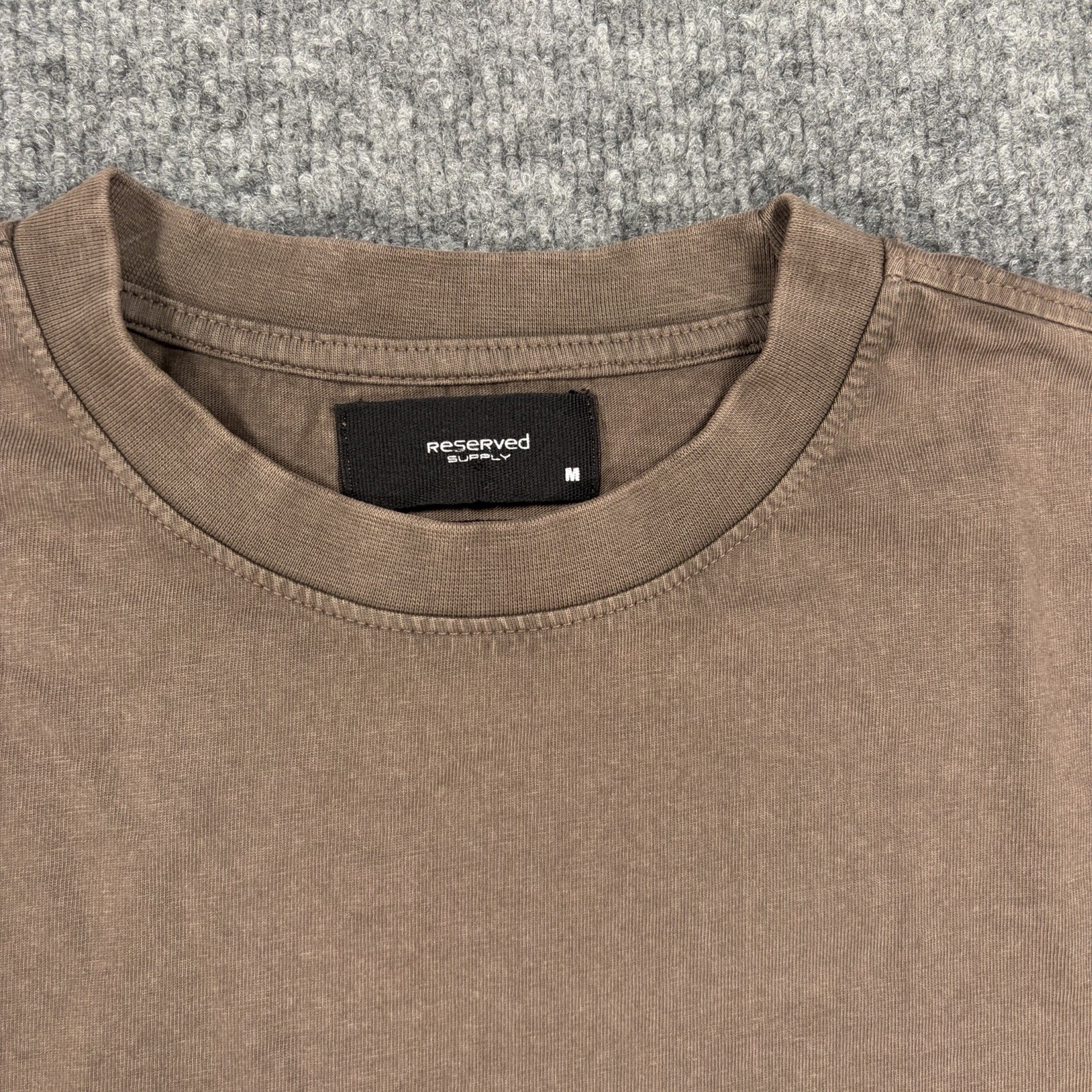NWT Reserved Supply Mens M Taupe Chocolate Brown Heavyweight Oversized Fit Tee