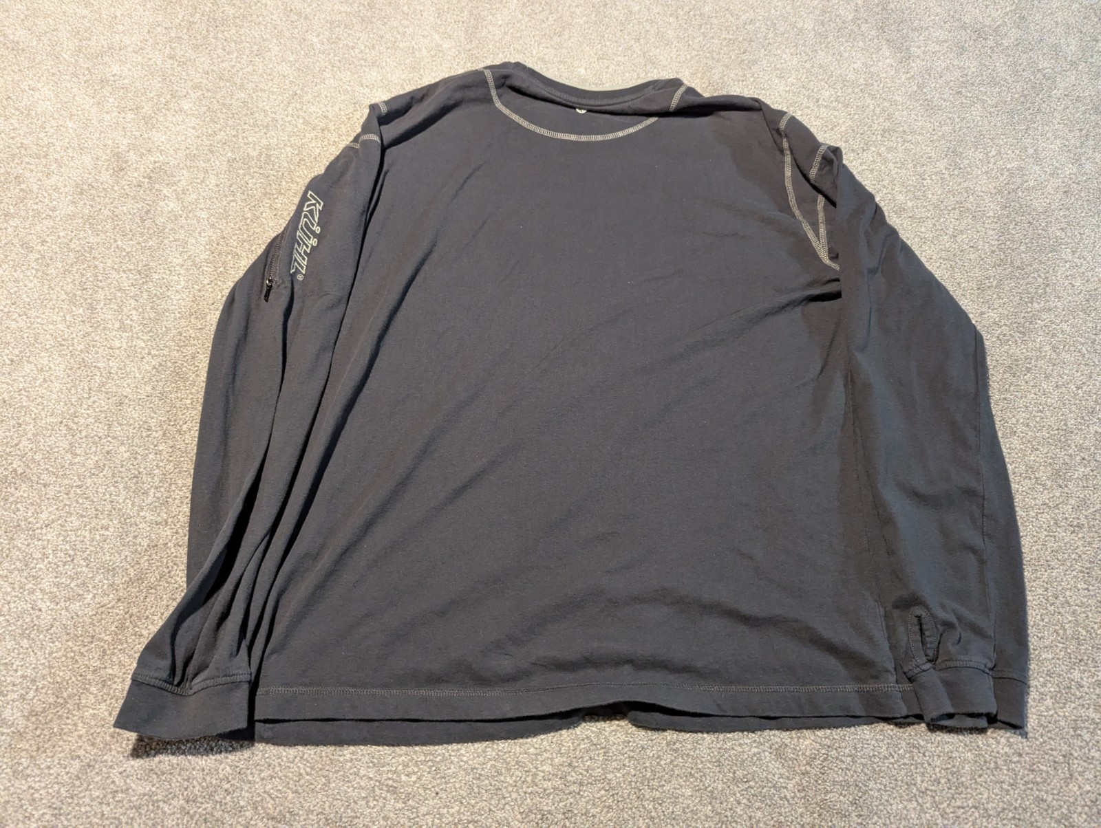 Kuhl Shirt Mens XXL Gray Wildfibre Long Sleeve Organic Cotton Zip Pocket
