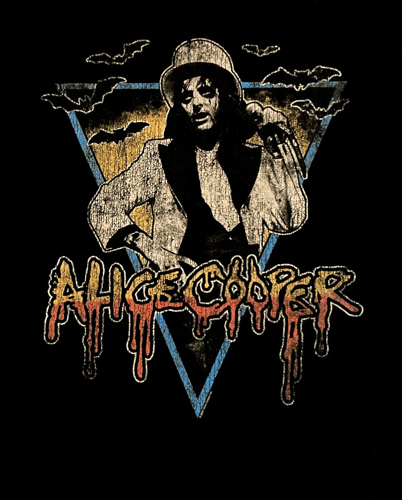 ALICE COOPER cd lgo TRIANGLE BATS Official SHIRT 2XL New welcome to my nightmare