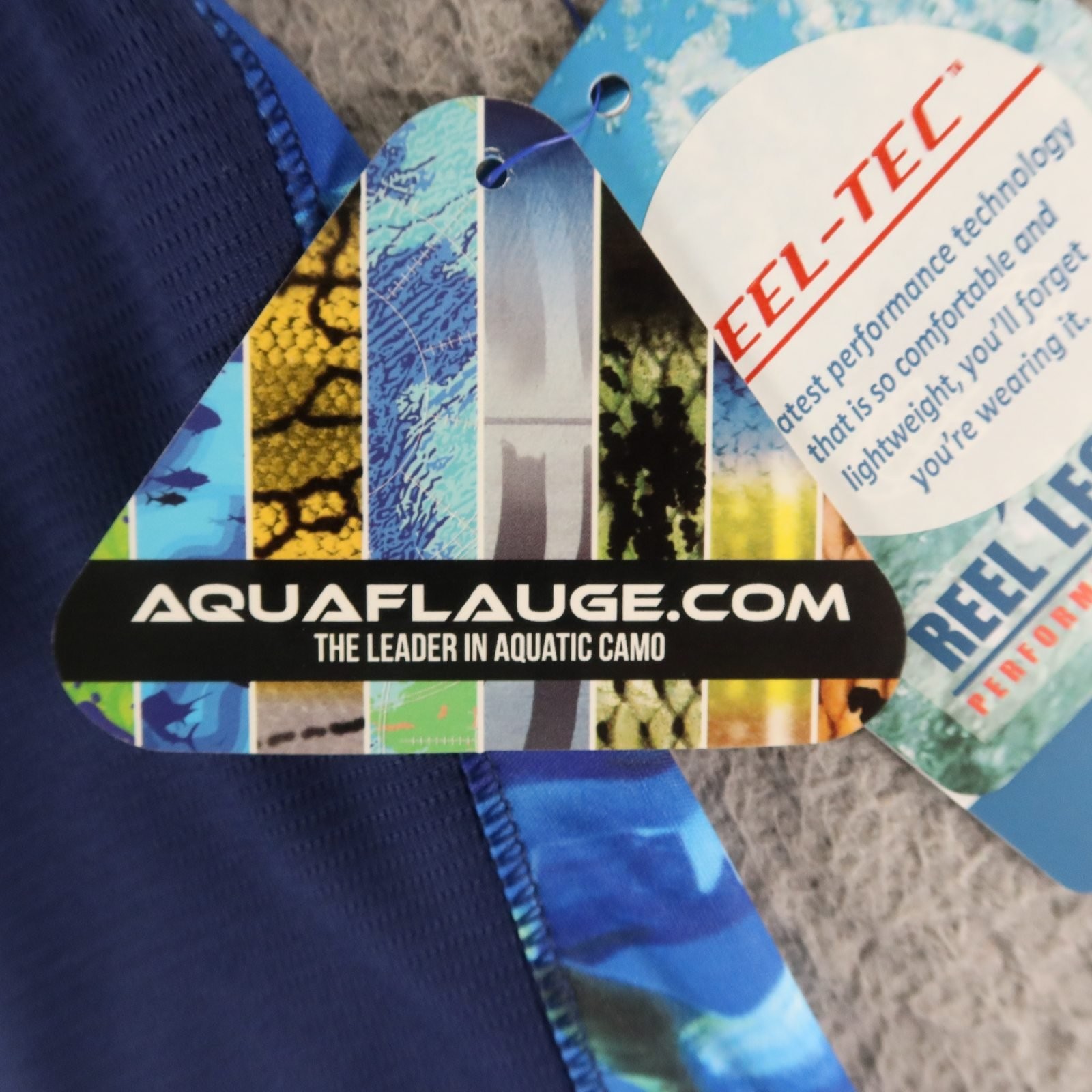 Reel Legends Shirt Mens M Blue Aquatic Camouflage Polyester Sun Protection NEW