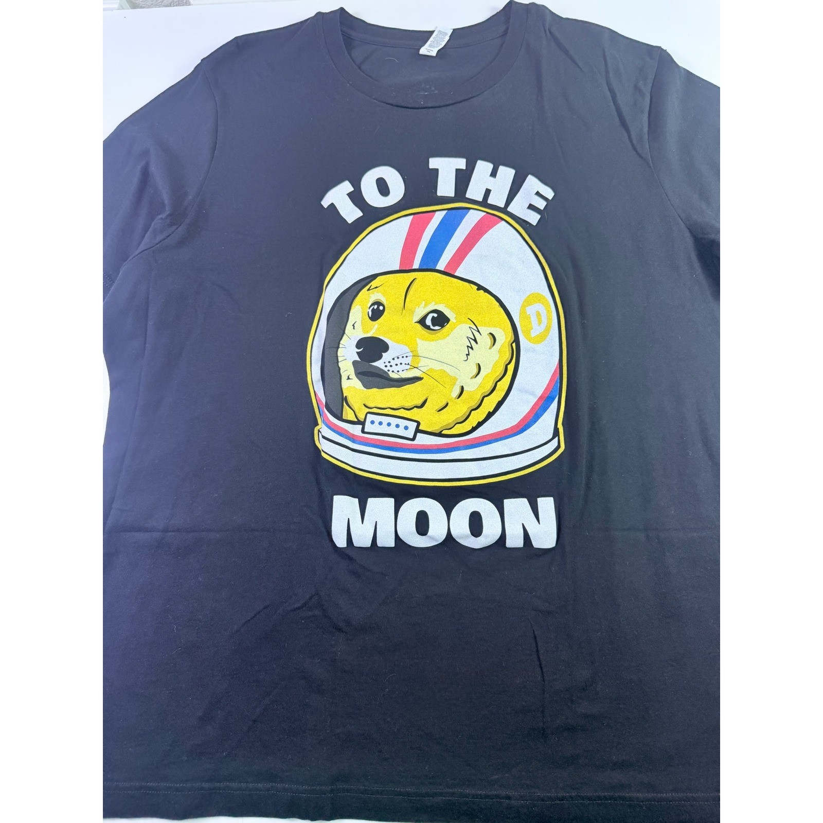 Barstool Sports Dogecoin To The Moon Graphic Tee Black 2XL Doge Crypto Shirt