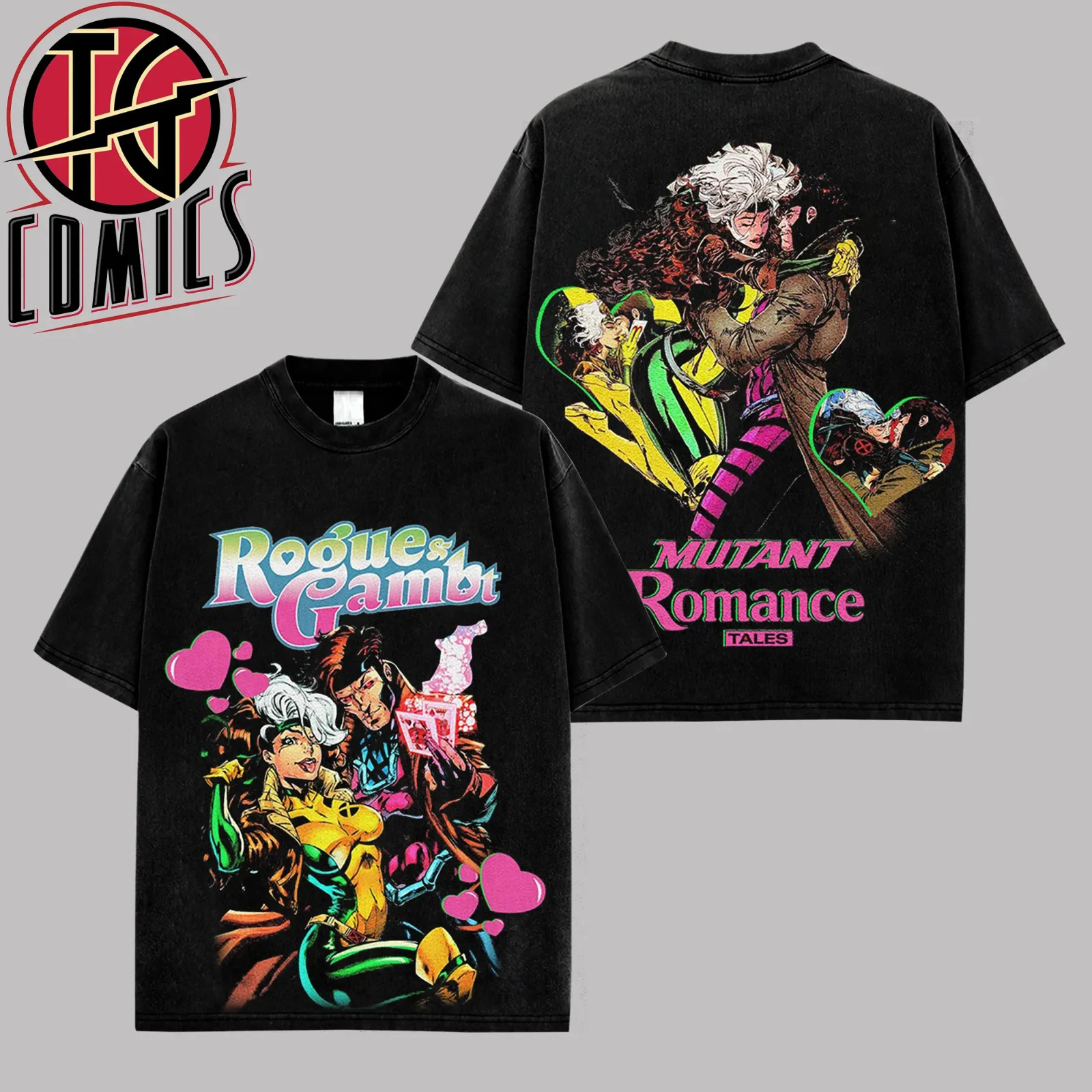 Rogue & Gambit T-Shirt, Character Comics TV Series Graphic Design Unisex