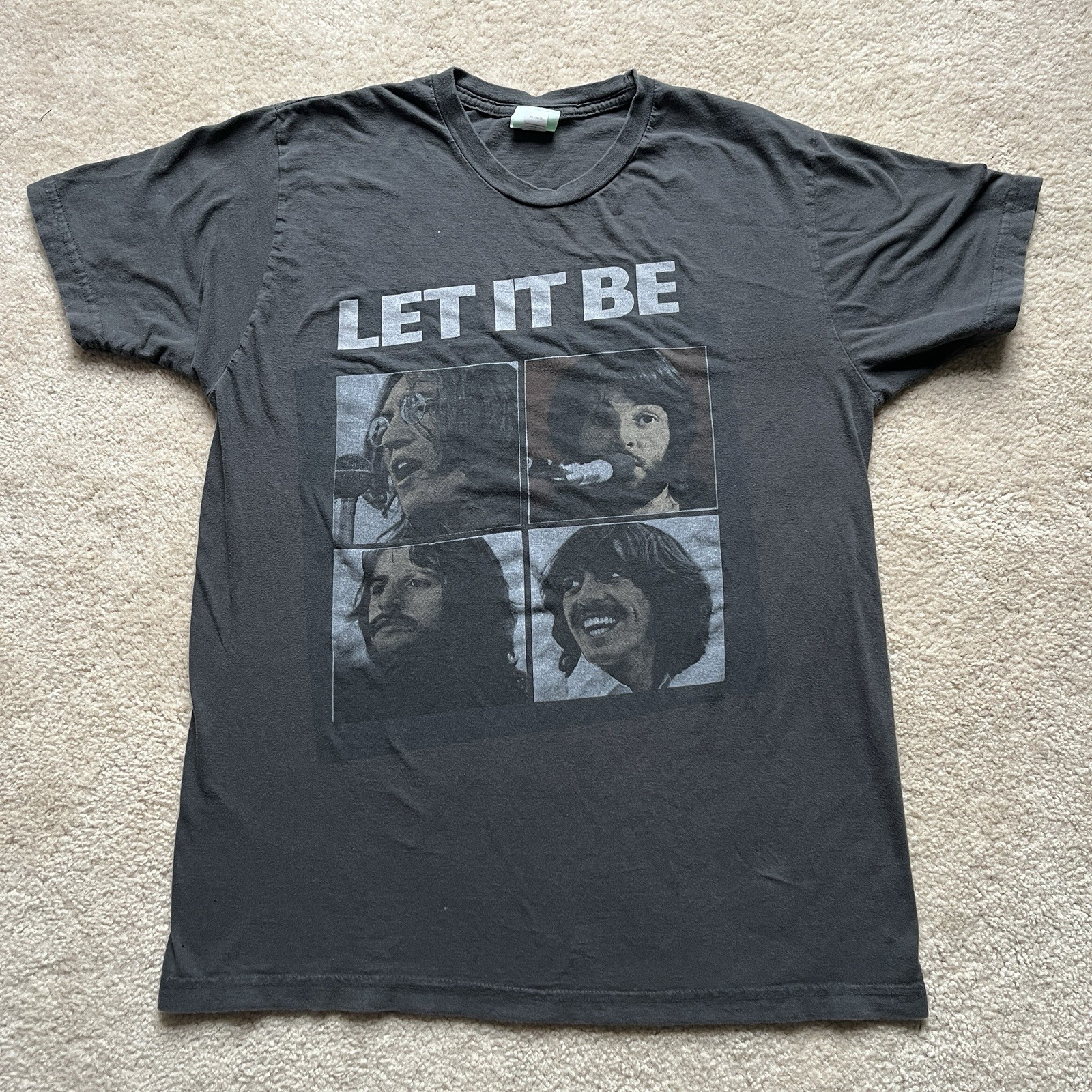 Vintage 2004 The Beatles Let It Be T Shirt Brown Size Large