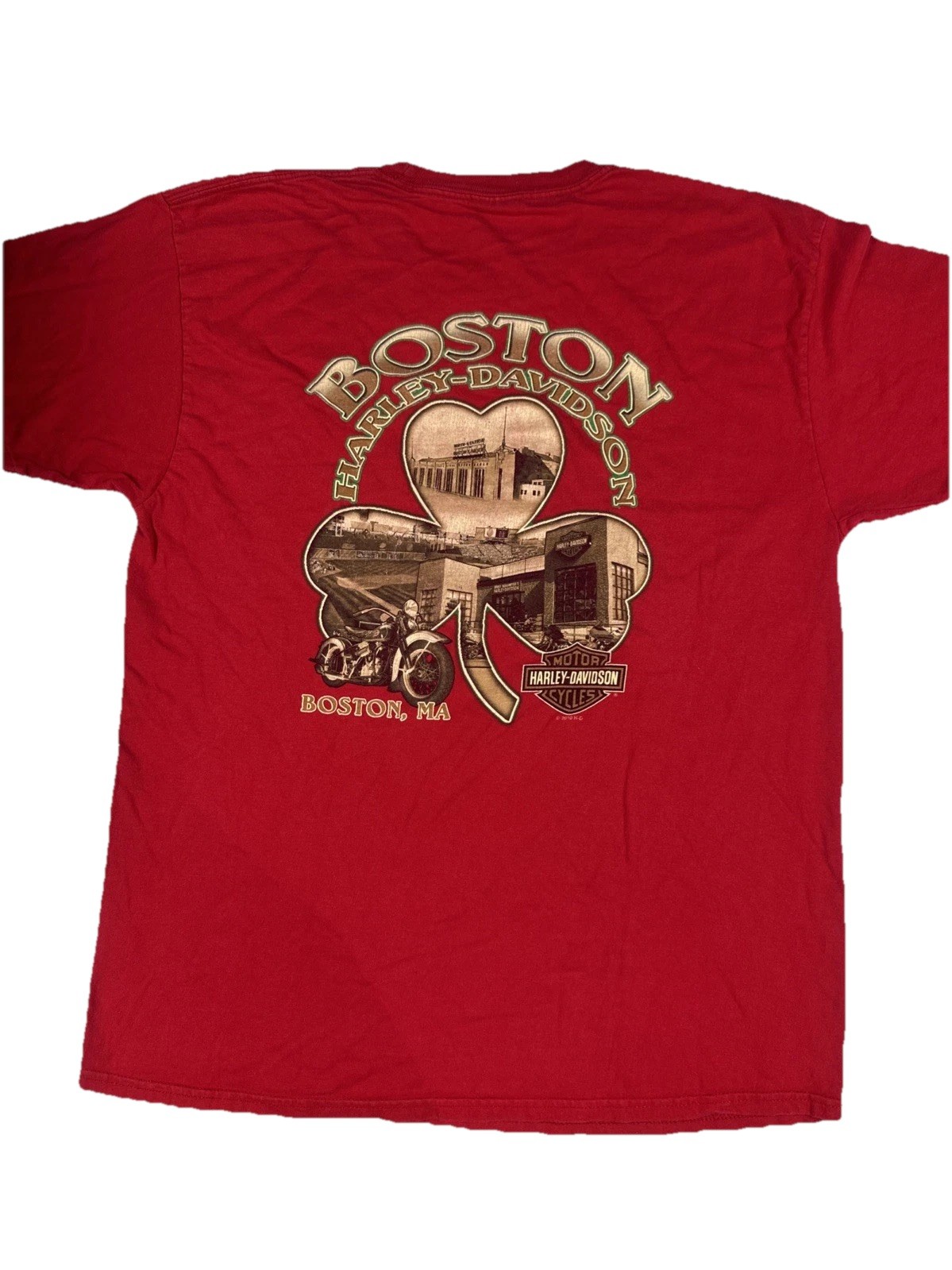 Vintage 2010 Harley Davidson Boston, MA T Shirt Large