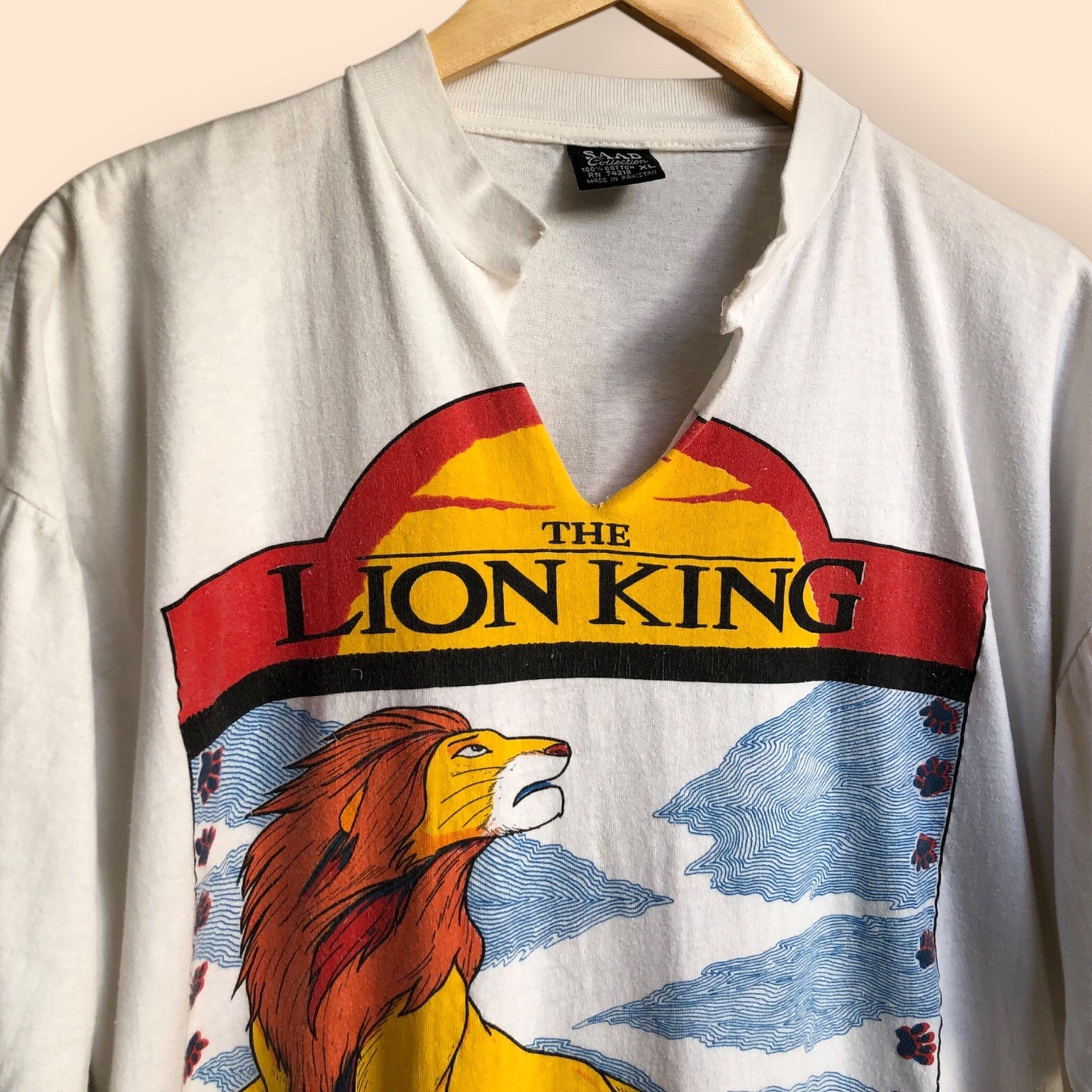 Vintage 90s The Lion King Simba Single Stitch T-shirt SAAD Collection Tag MEN XL