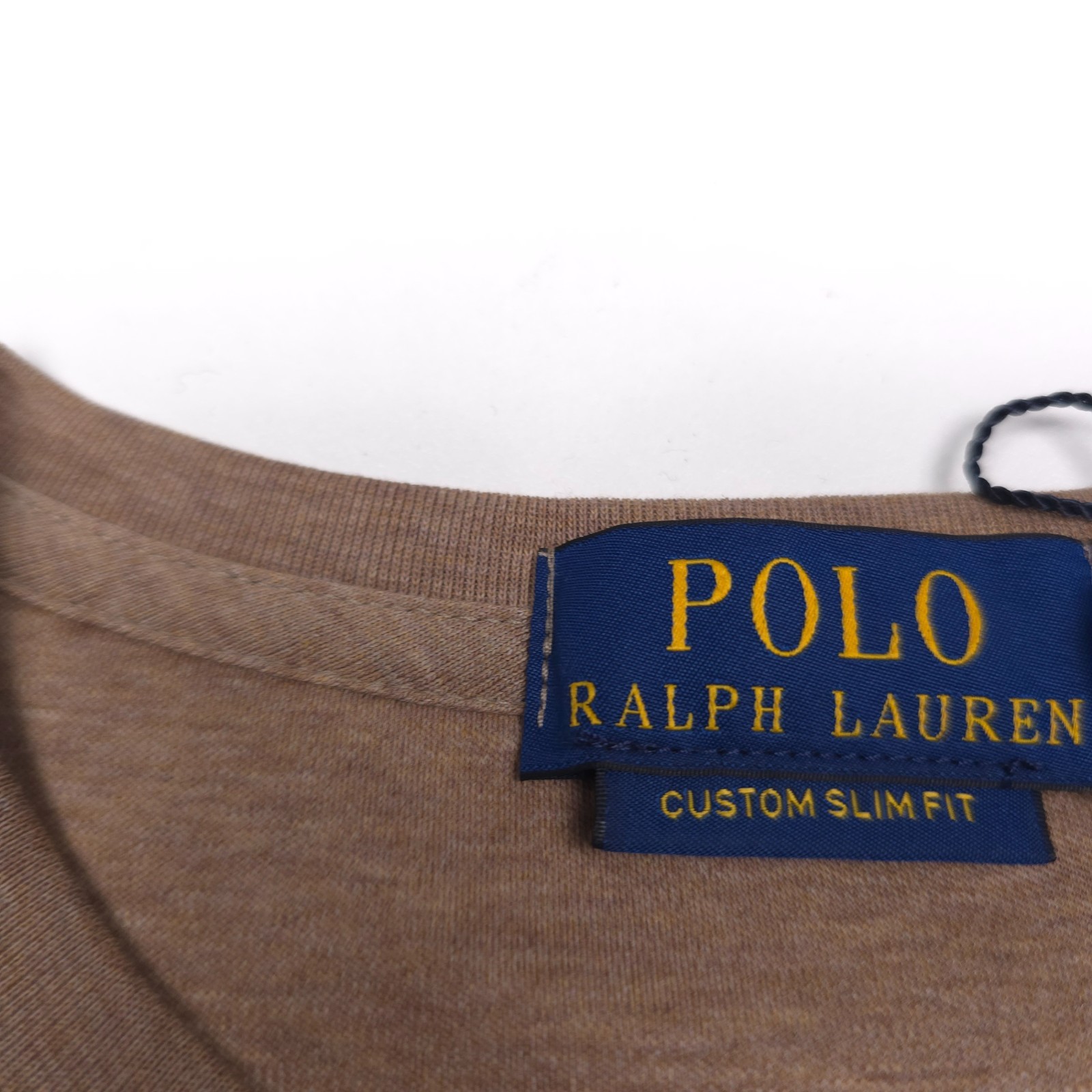 Polo Ralph Lauren Soft Cotton T-Shirt Men Medium Custom Slim Beige Cloud Heather