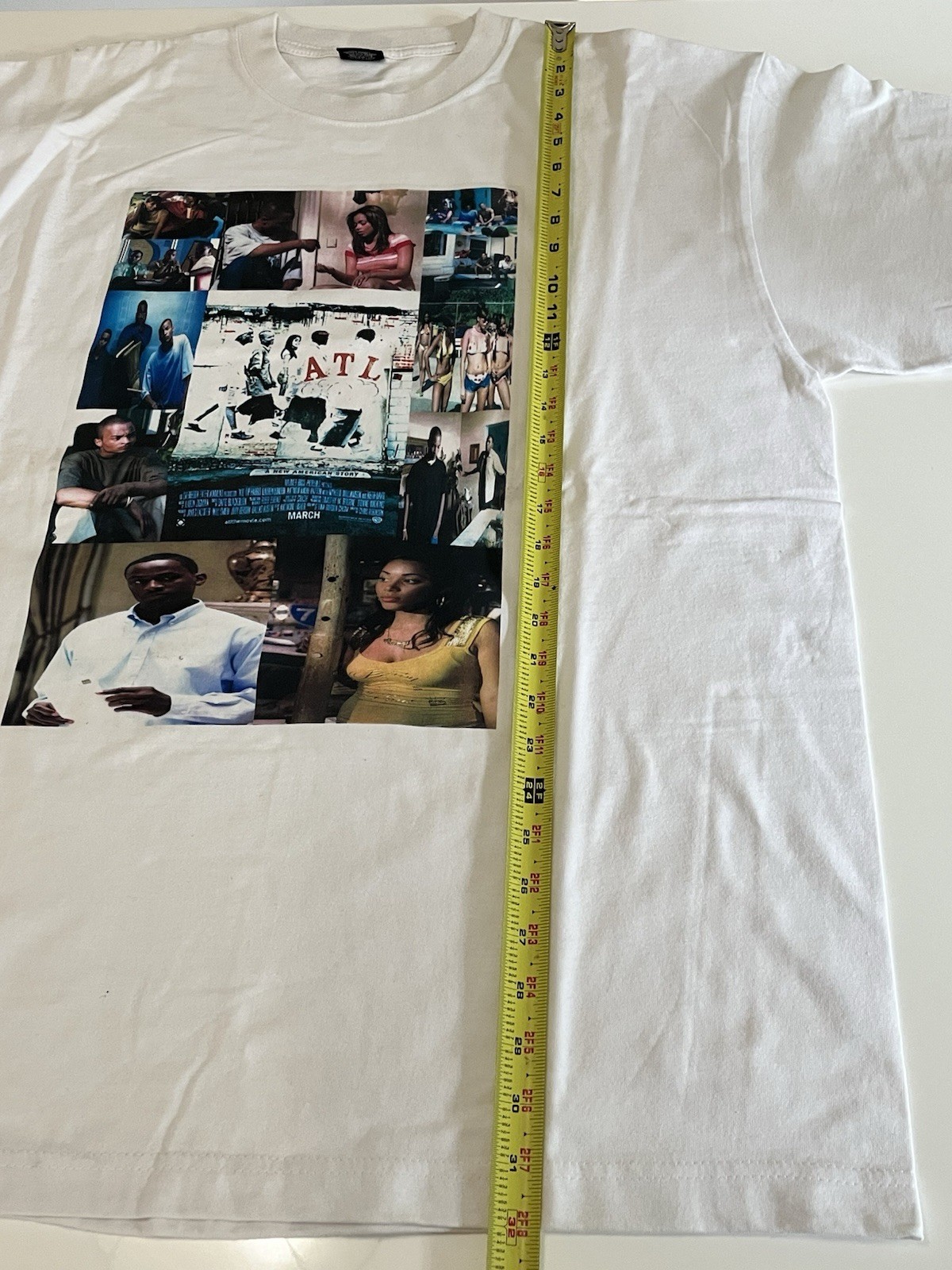 Vintage 2006 ATL Film Motion Picture Movie Bootleg White Heavy Shirt Moss XL TI