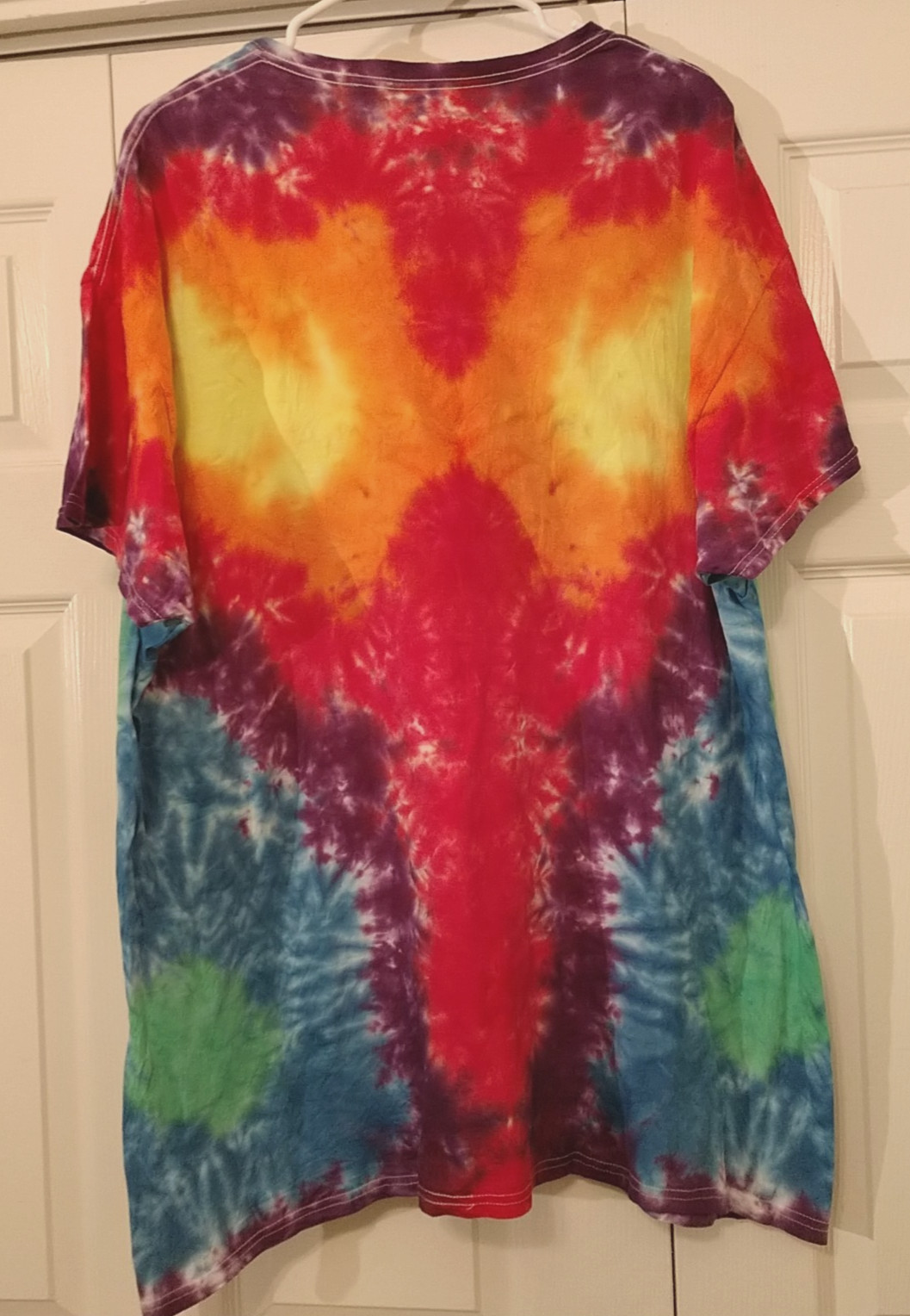Handmade Spiral Tie Dye Shirt Unisex Men Women 2X 2XL Hippie Cotton Fruit T067