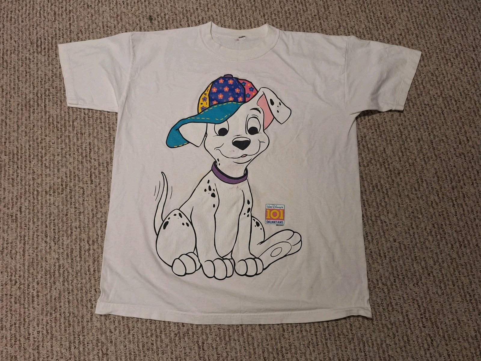 Vintage 90s 101 Dalmatians Cartoon Tv Movie Animal Retro Disney Shirt L DOG