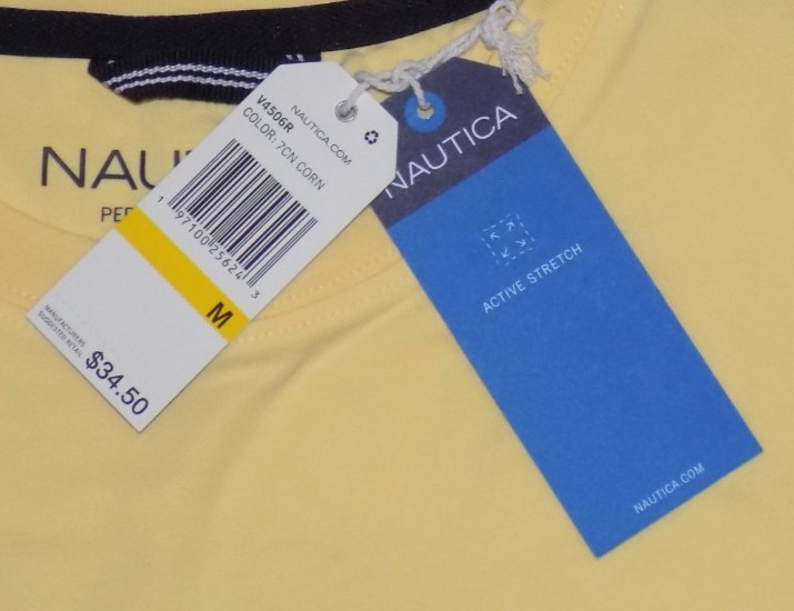 Nautica Men’s Active Stretch Performance T-Shirts Corn M New