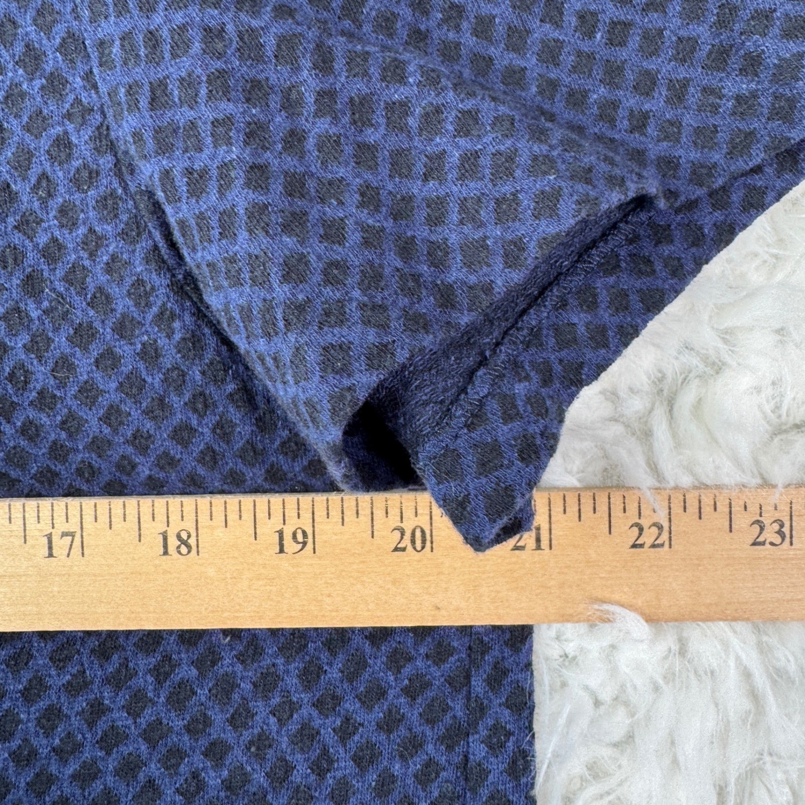 Scotch Soda Amsterdam Mens L Navy Blue Textured Diamond Pattern Pocket T Shirt