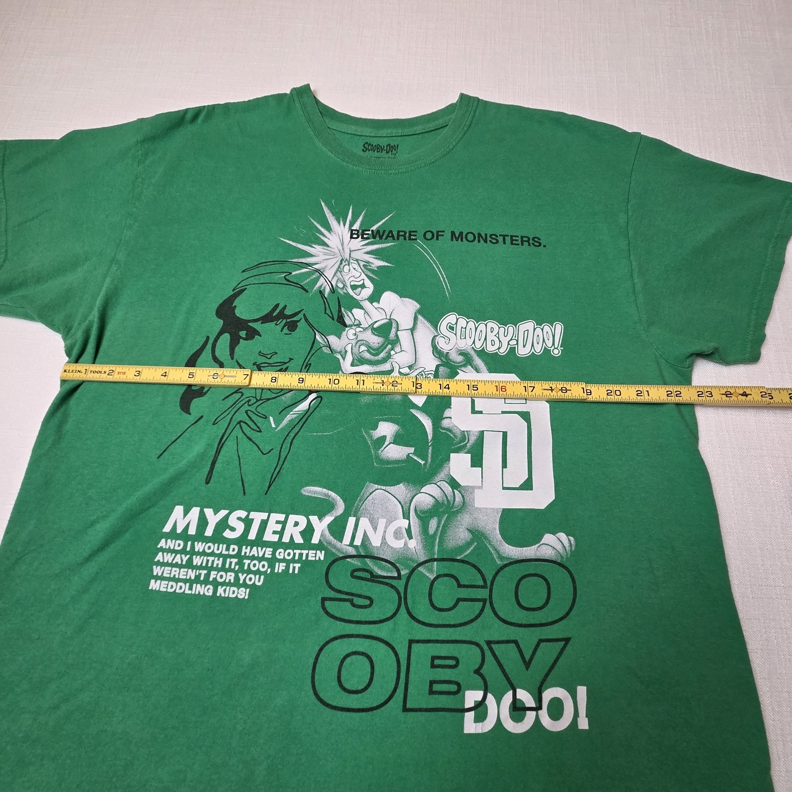 RARE Scooby-Doo! Green Graphic Print Crew Neck Short Sleeve T-Shirt Men XL