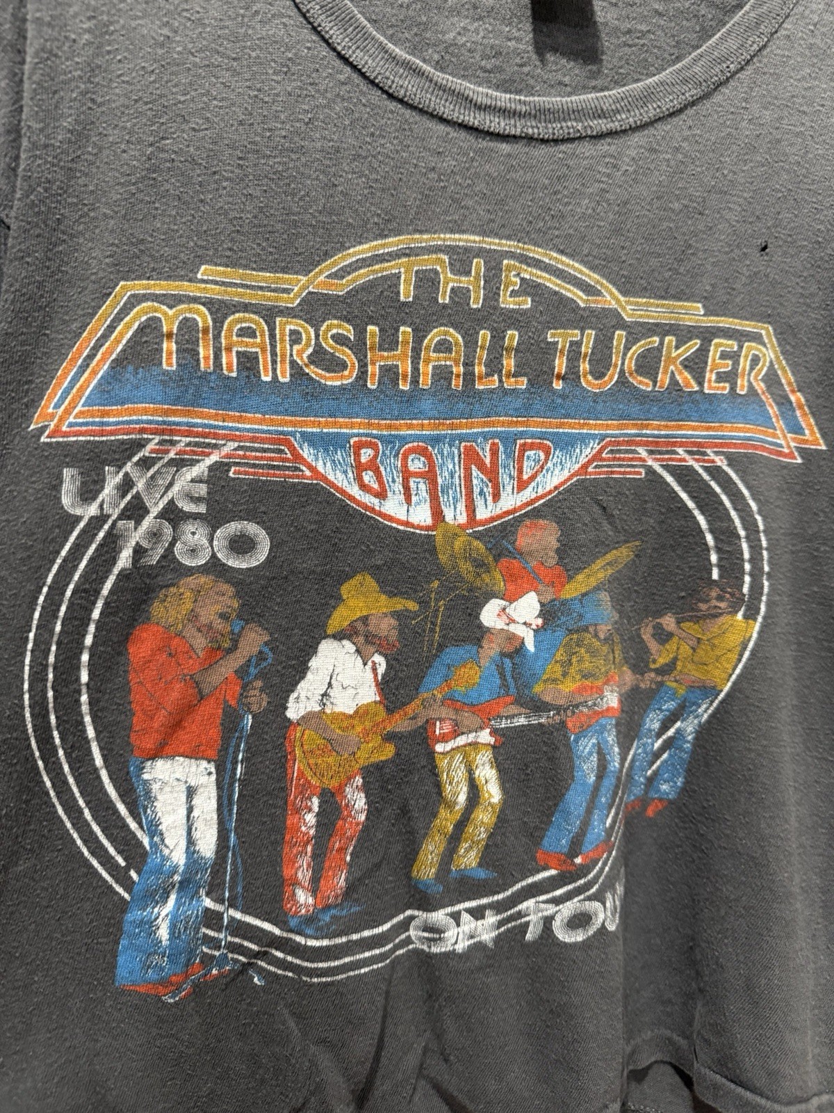 Vintage 1980 The Marshall Tucker Band Black Tee Shirt Small