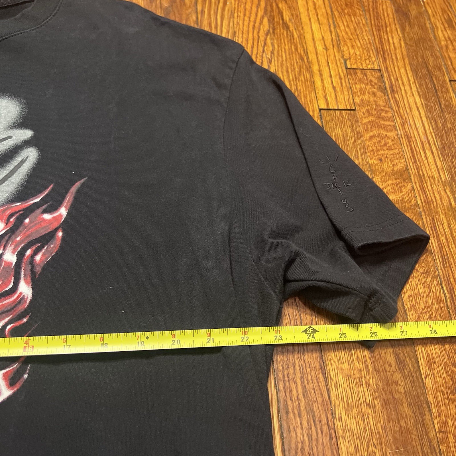 Air Jordan Flight Graphic Travis Scott Cactus Jack Beaded T-Shirt Size XL Black