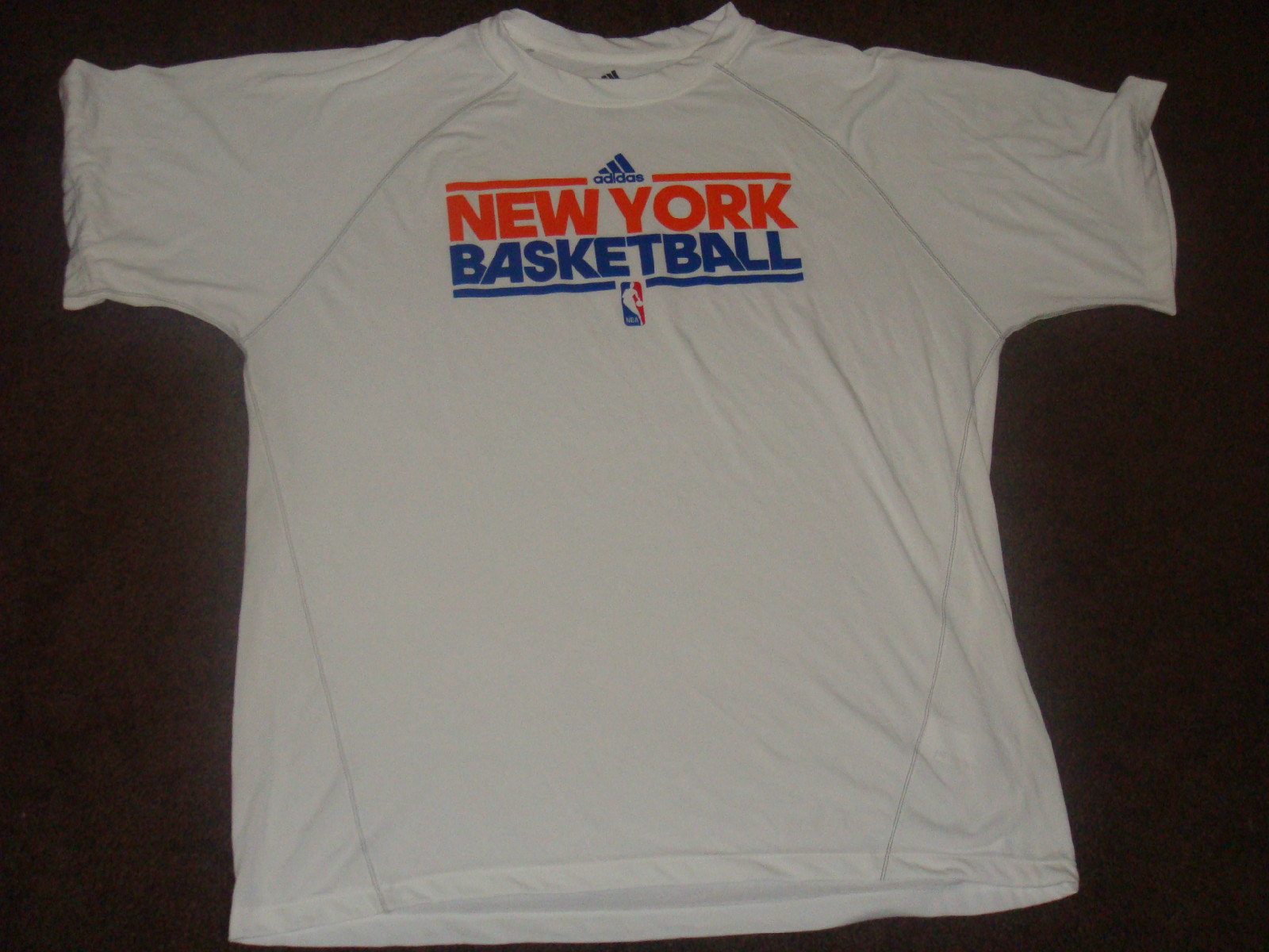 NBA Knicks Adidas White Climalite Short Sleeve T Shirt M Solid