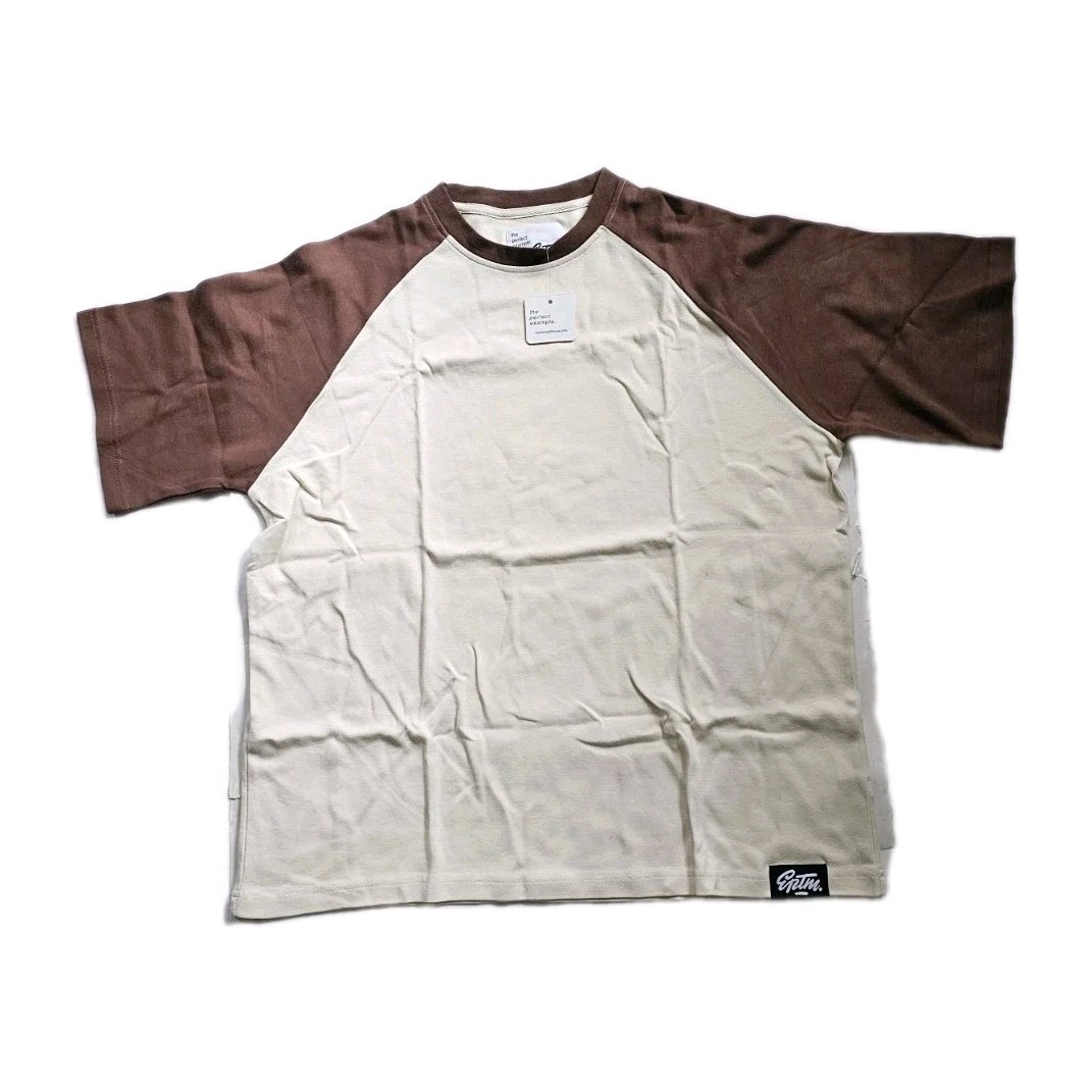 EPTM 100% Cotton T-SHirt Men’s Sz Med Cream/Brown Square Bottom Urban Mod