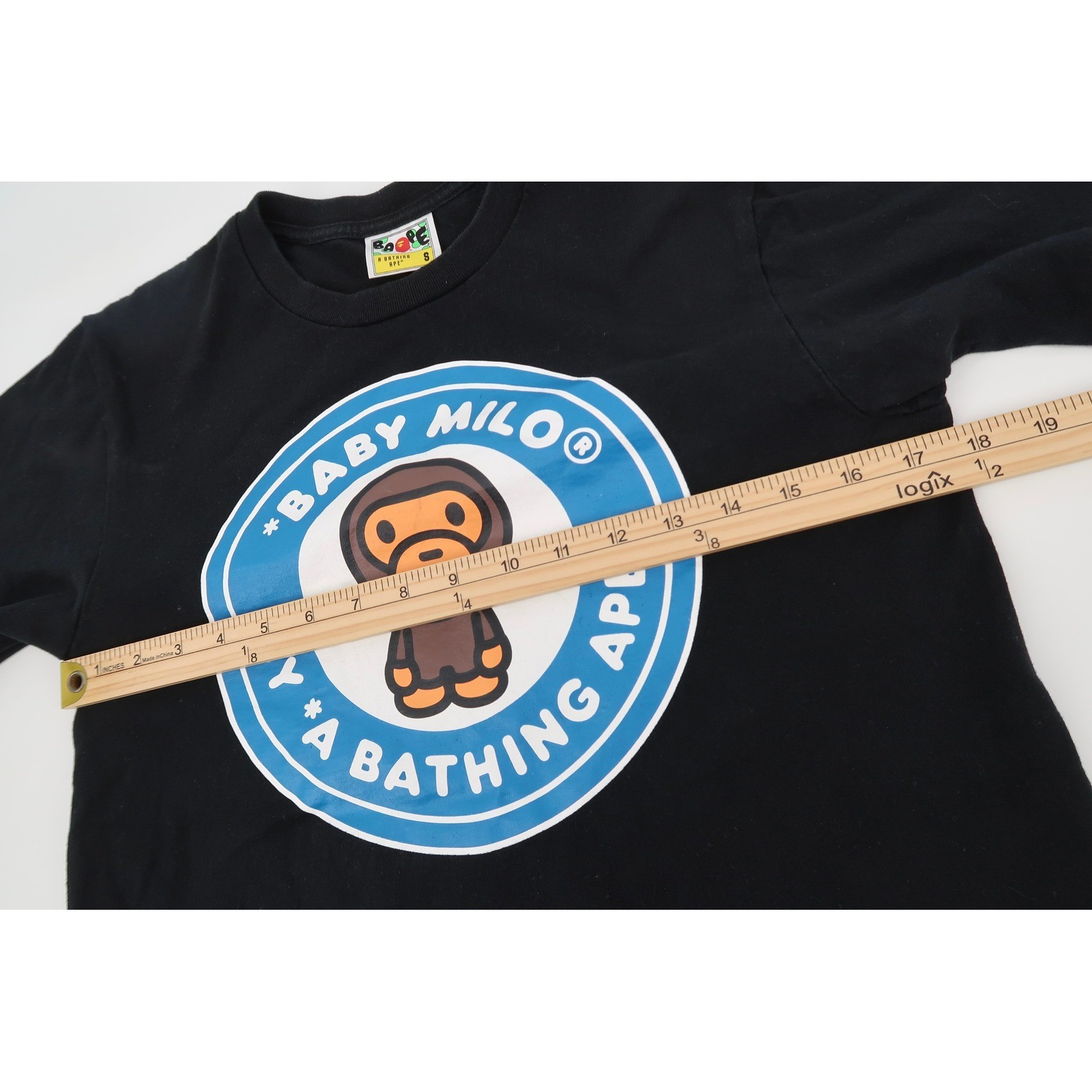 A Bathing Ape T-Shirt Mens Small Black Baby Milo Graphic Short Sleeve Streetwear