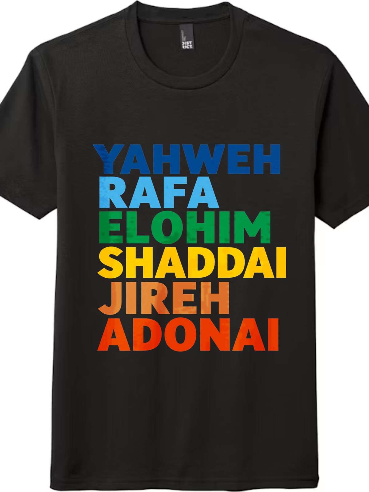 Yahweh Rafa Elohim Christian Names Graphic T-Shirt, Religious Faith Casual Tee