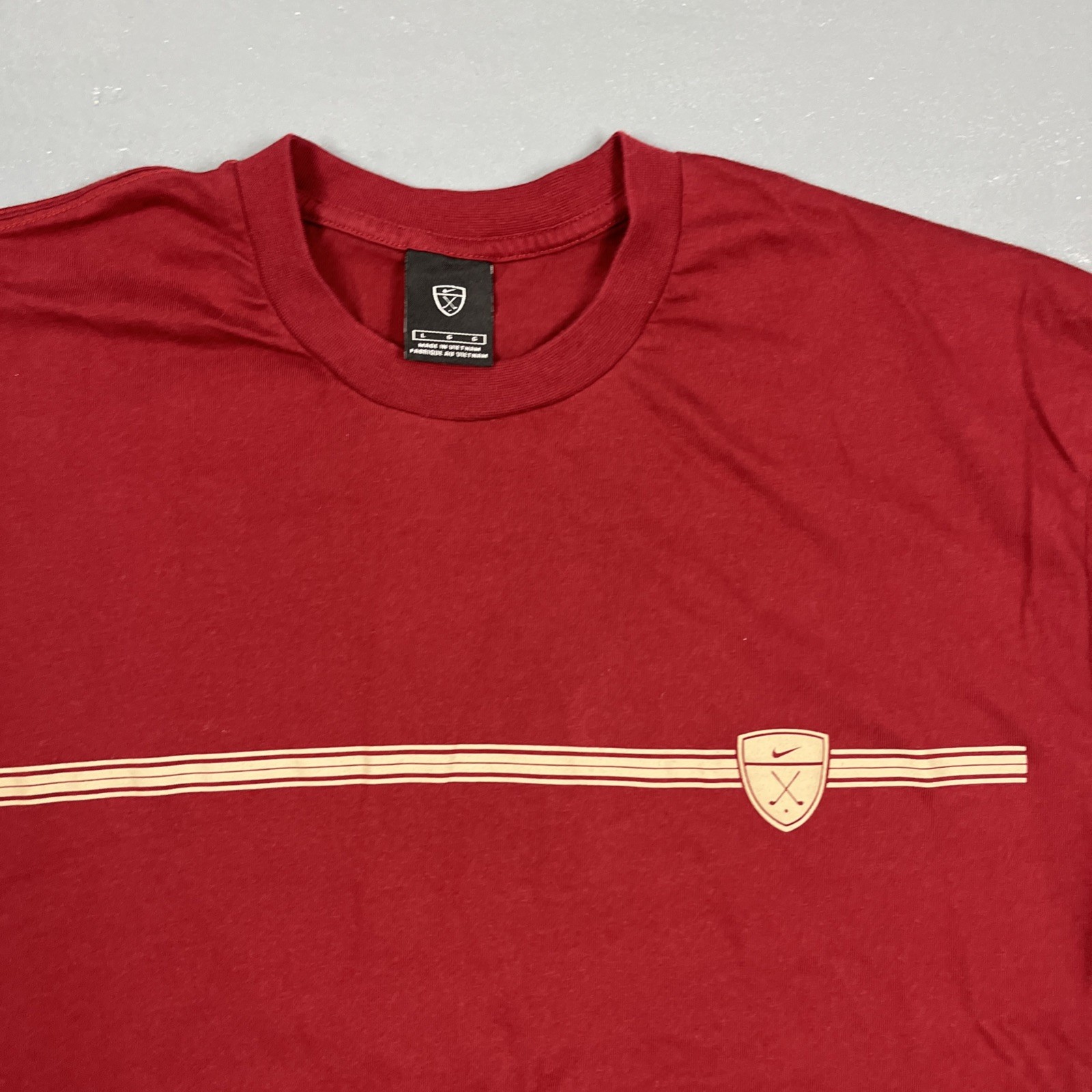 Vintage Nike Golf Long Sleeve Tshirt Red Gold Y2K Casual Sporty VTG