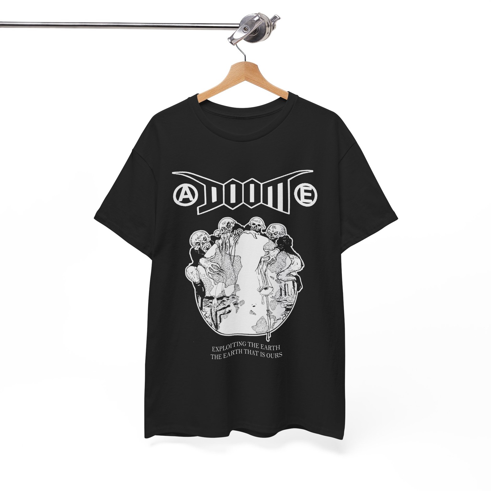 Doom Exploiting the Earth T-Shirt, Music Indie Rock Punk Gothic Unisex Tee