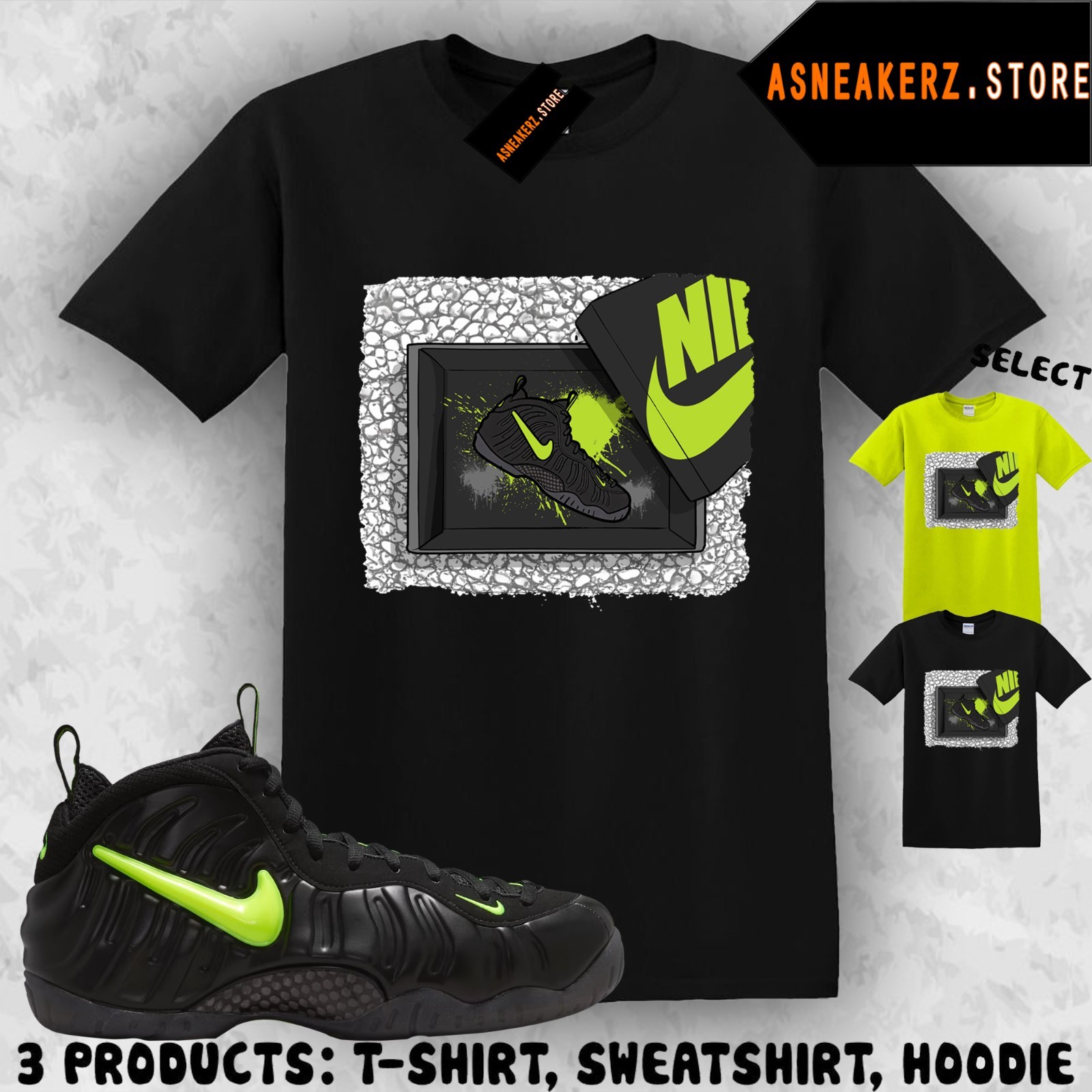 Tee Shirt Matching Foamposite Pro Voltage 2026 To Match Sneaker Shoebox T-Shirt