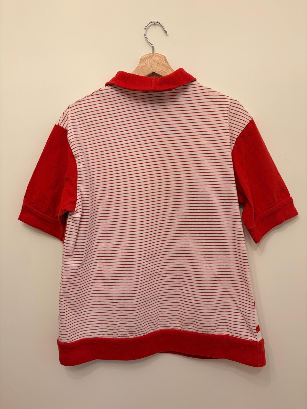 Vintage Cabin Creek Red White Striped Polo Shirt | 100% Cotton Golf Top