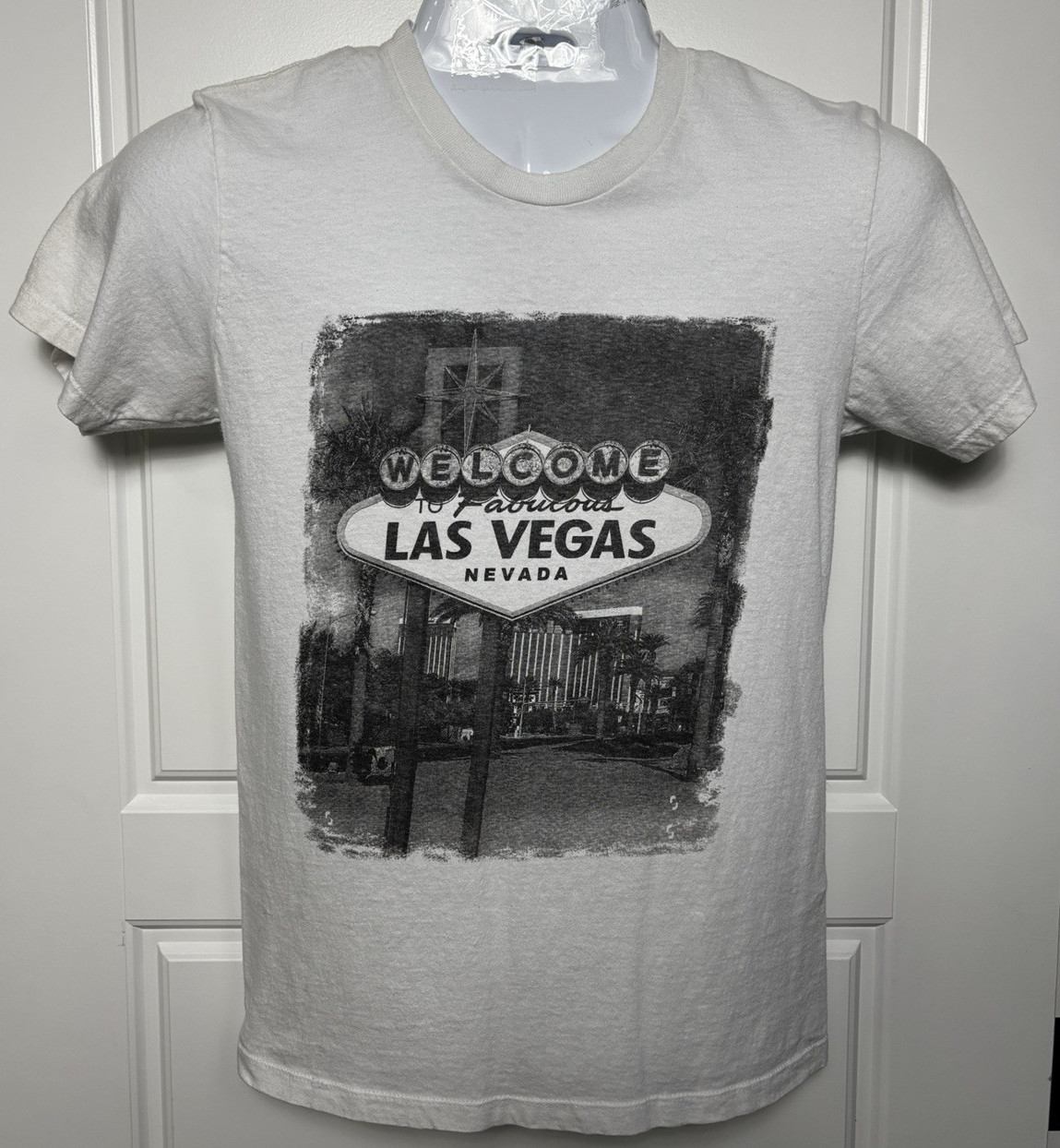 Las Vegas Nevada Black and White Sign T Shirt- Adult Small