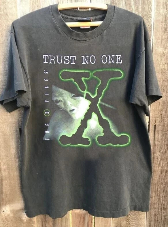 The X Files Trust No One short sleeve charcoal color Tshirt Men Women S-5XL
